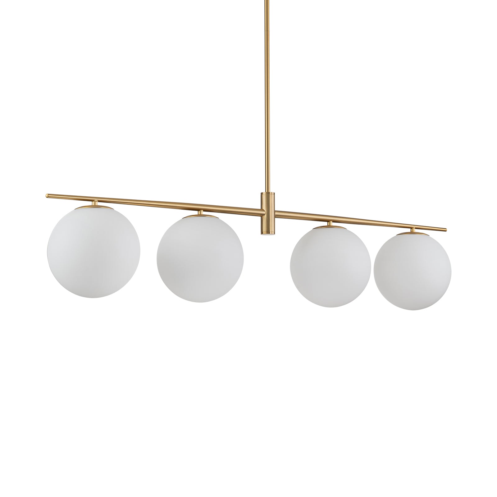 Glowlings 4-flammige, moderne, 114,3 cm breite, lineare Pendelleuchte aus Opalglas