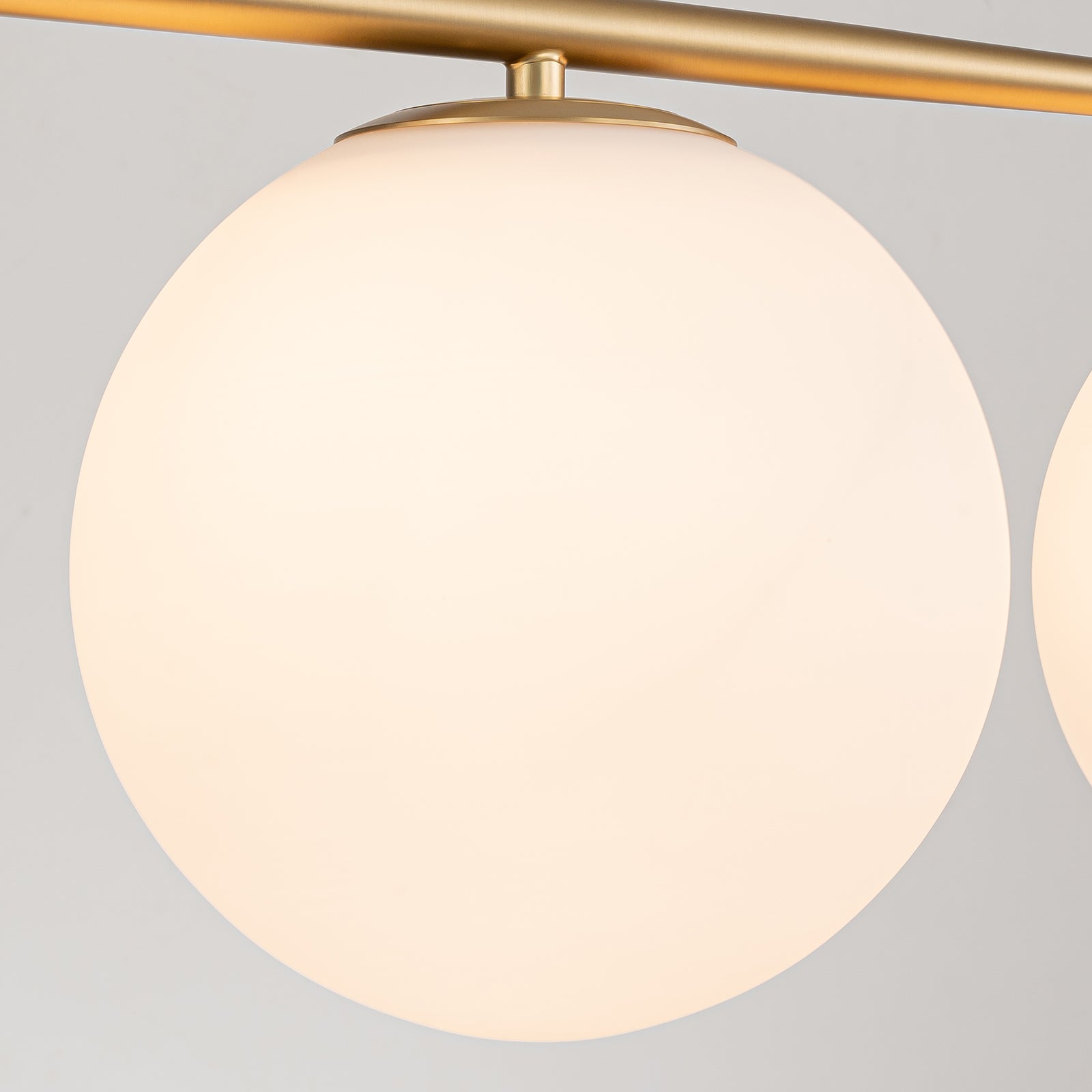 Glowlings 4-flammige, moderne, 114,3 cm breite, lineare Pendelleuchte aus Opalglas