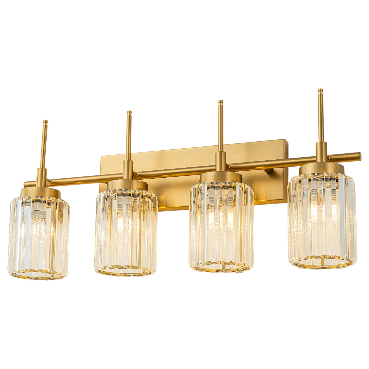 Glowlings 1/2/3/4/5-Light Modern Black/Gold Dimmable Round Crystal Bathroom Vanity Light