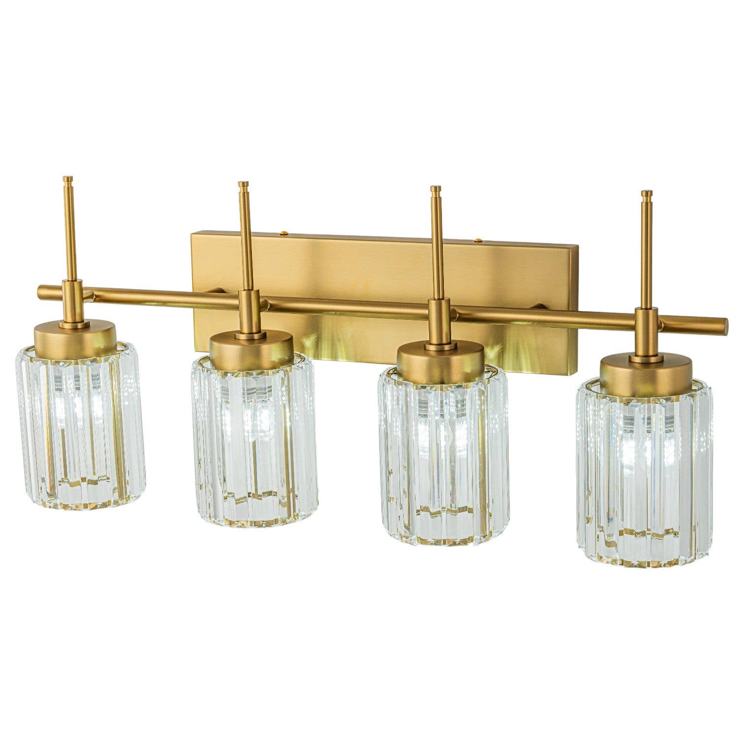 Glowlings 1/2/3/4/5-Light Modern Black/Gold Dimmable Round Crystal Bathroom Vanity Light