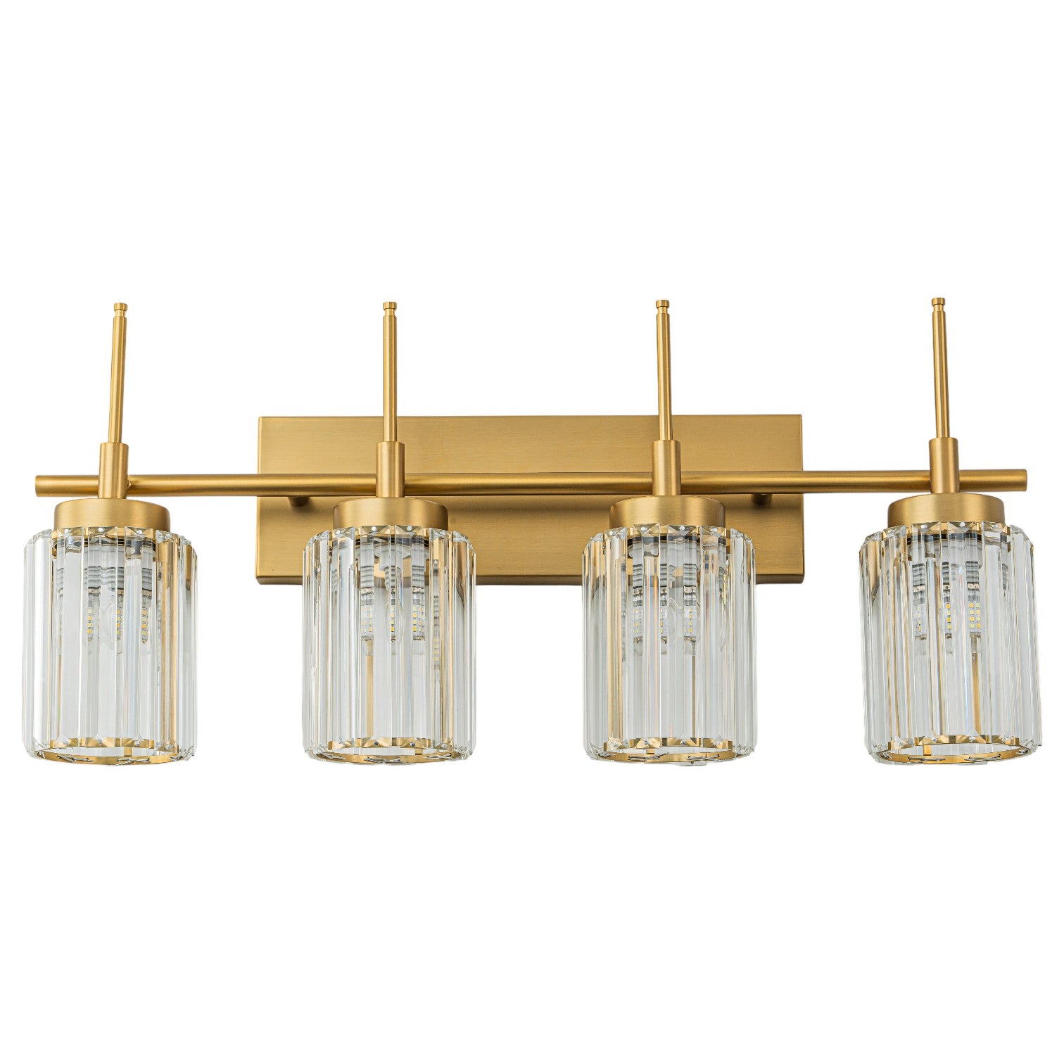 Glowlings 1/2/3/4/5-Light Modern Black/Gold Dimmable Round Crystal Bathroom Vanity Light