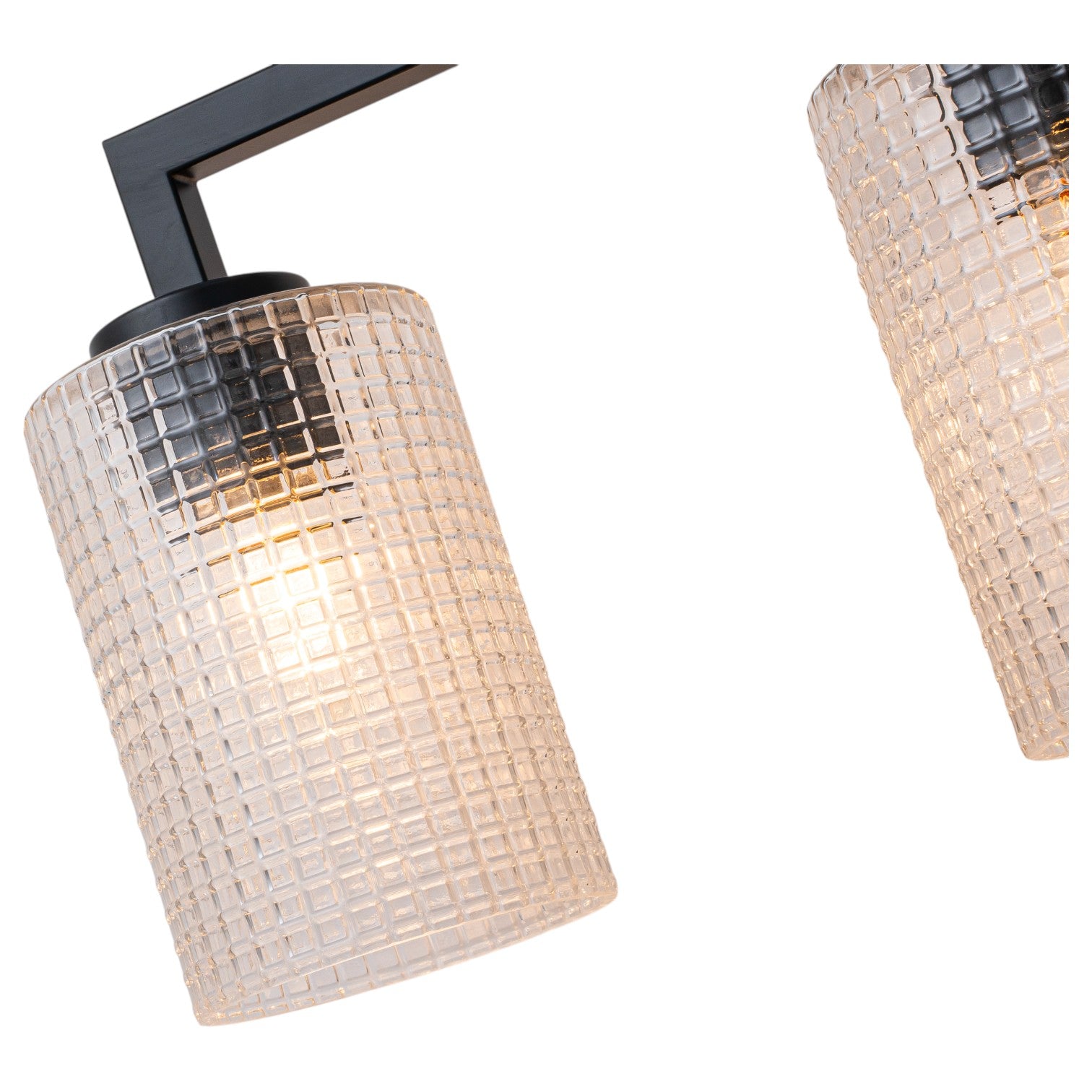Glowlings 3/4-Light Modern Patterned Textured Glass Cylinder Bathroom Vanity Light Wall Sconce for Mirror Cabinet