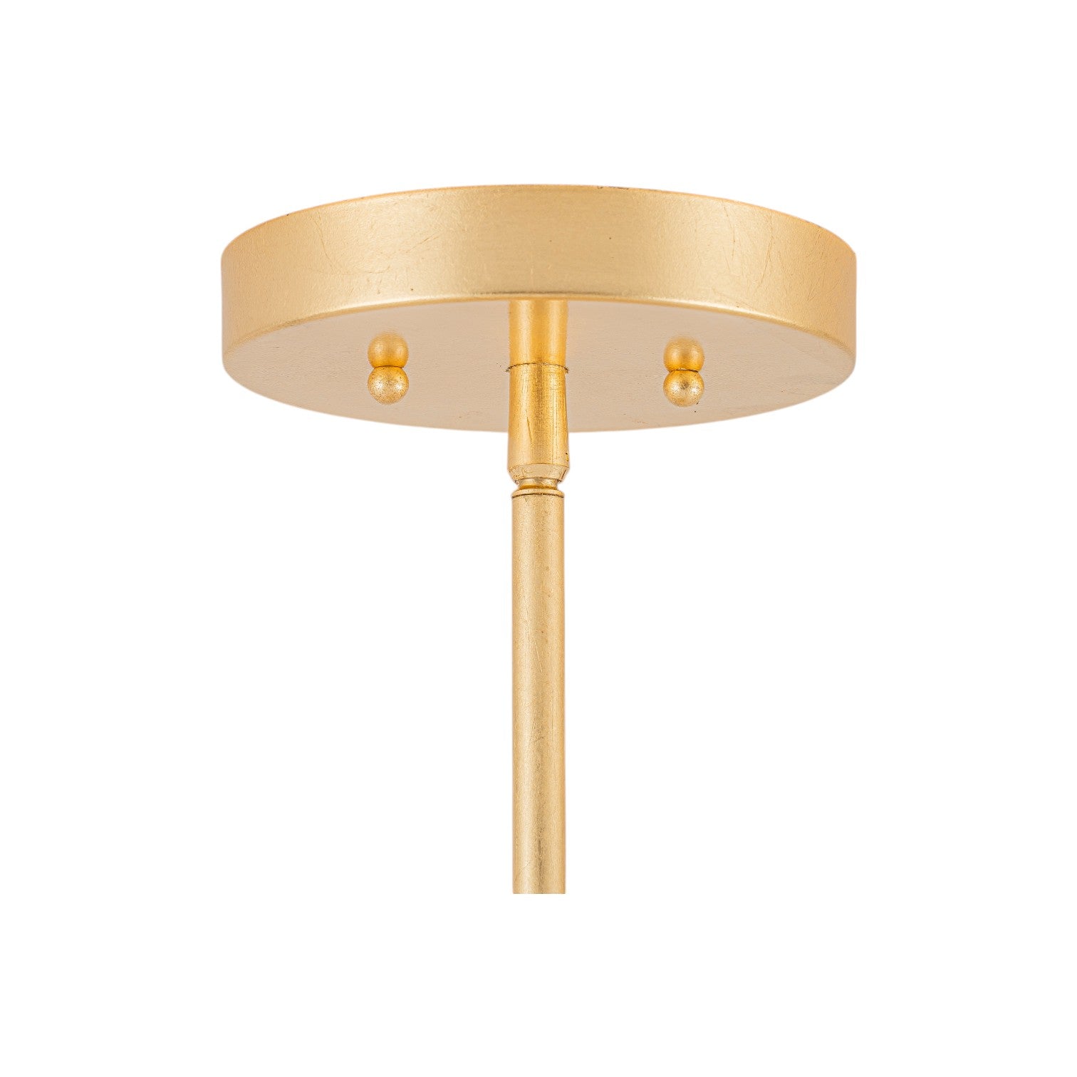 Glowlings 4-Light Modern Hand-Applied Gold Leaf Sputnik Semi Flush Mount Ceiling Light with White Fabric Linen Shade