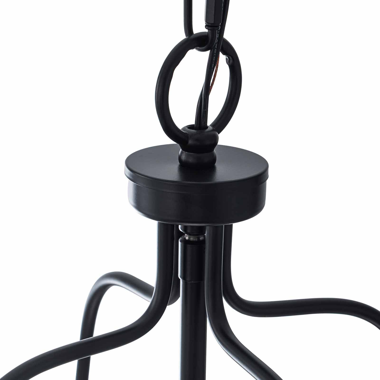 Glowlings 4-Light Modern 16"Wide Matte Black Cone Clear Glass Pendant Light Island Light
