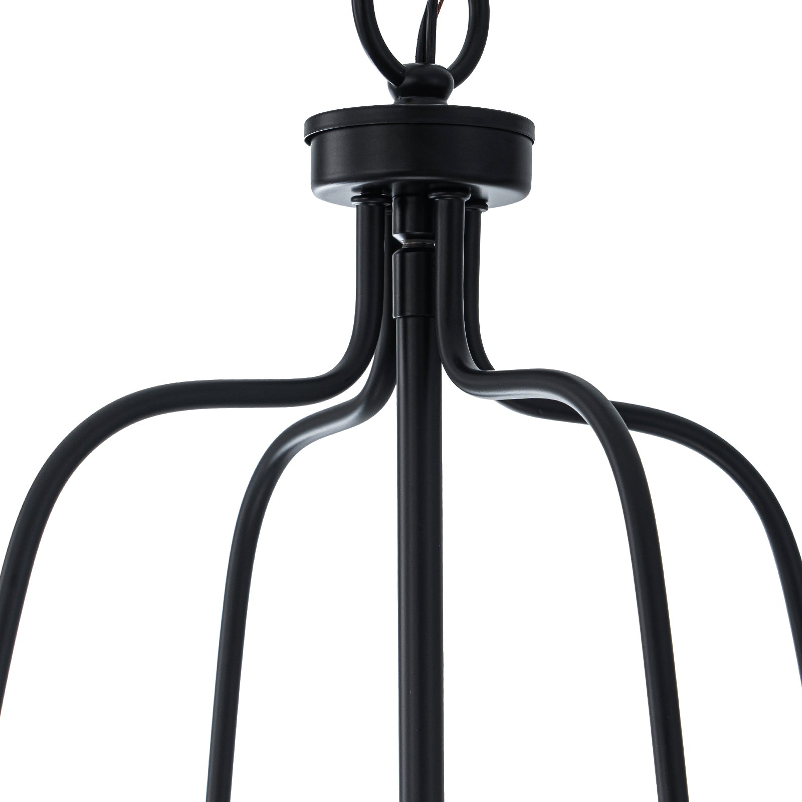 Glowlings 4-Light Modern 16"Wide Matte Black Cone Clear Glass Pendant Light Island Light