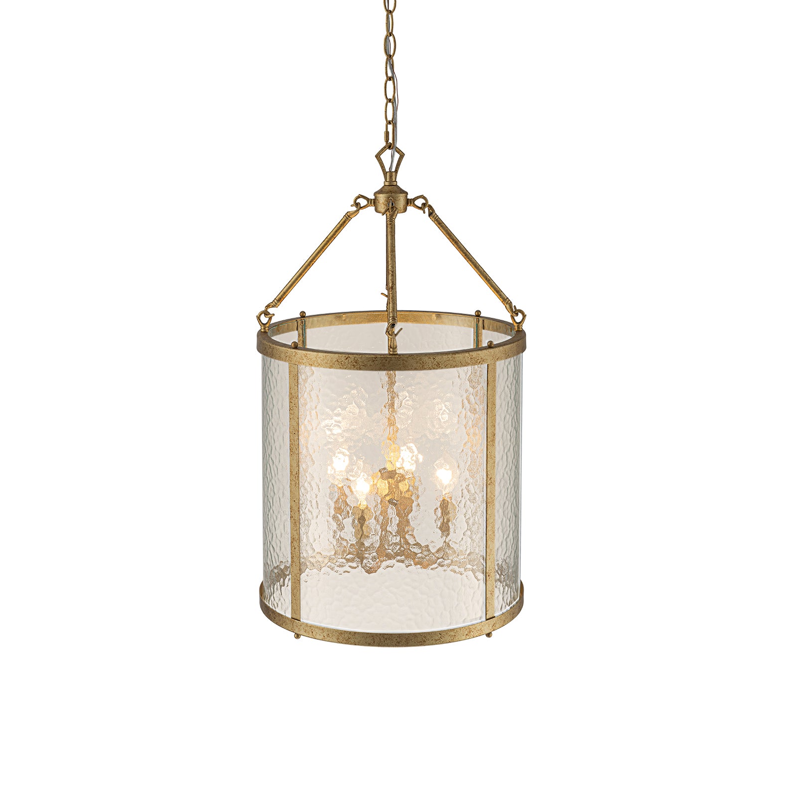 Glowlings 4-flammiger moderner 16" breiter geriffelter Glas-Zylinder-Laternen-Kronleuchter