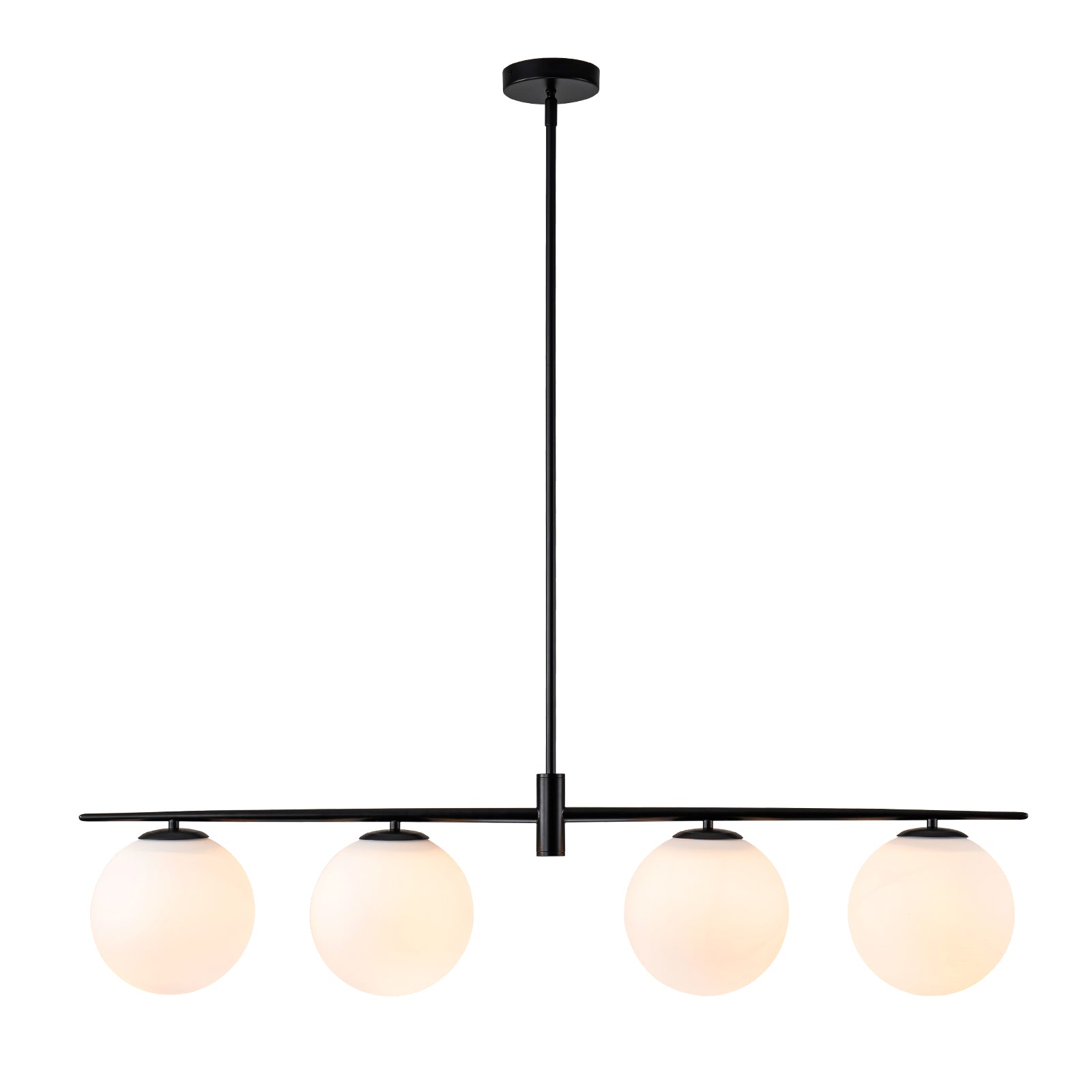 Glowlings 4-flammige, moderne, 114,3 cm breite, lineare Pendelleuchte aus Opalglas