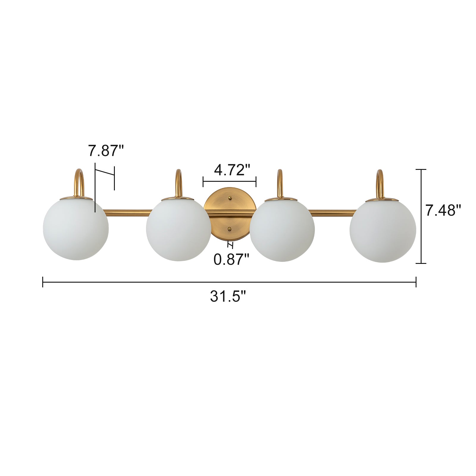 Glowlings 3/4-Licht Vintage Antik Kupfer Opalglas Badezimmer Eitelkeit Licht über Spiegel