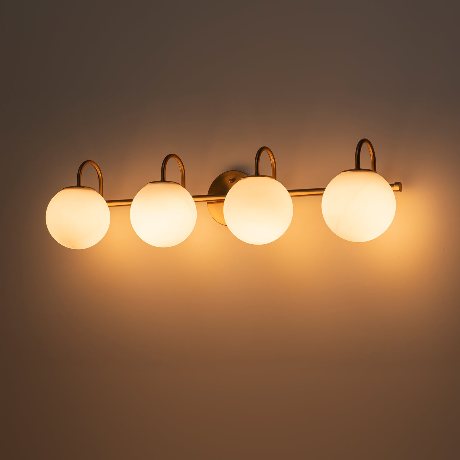 Glowlings 3/4-Light Vintage Antique Copper Opal Glass Bathroom Vanity Light Over Mirror