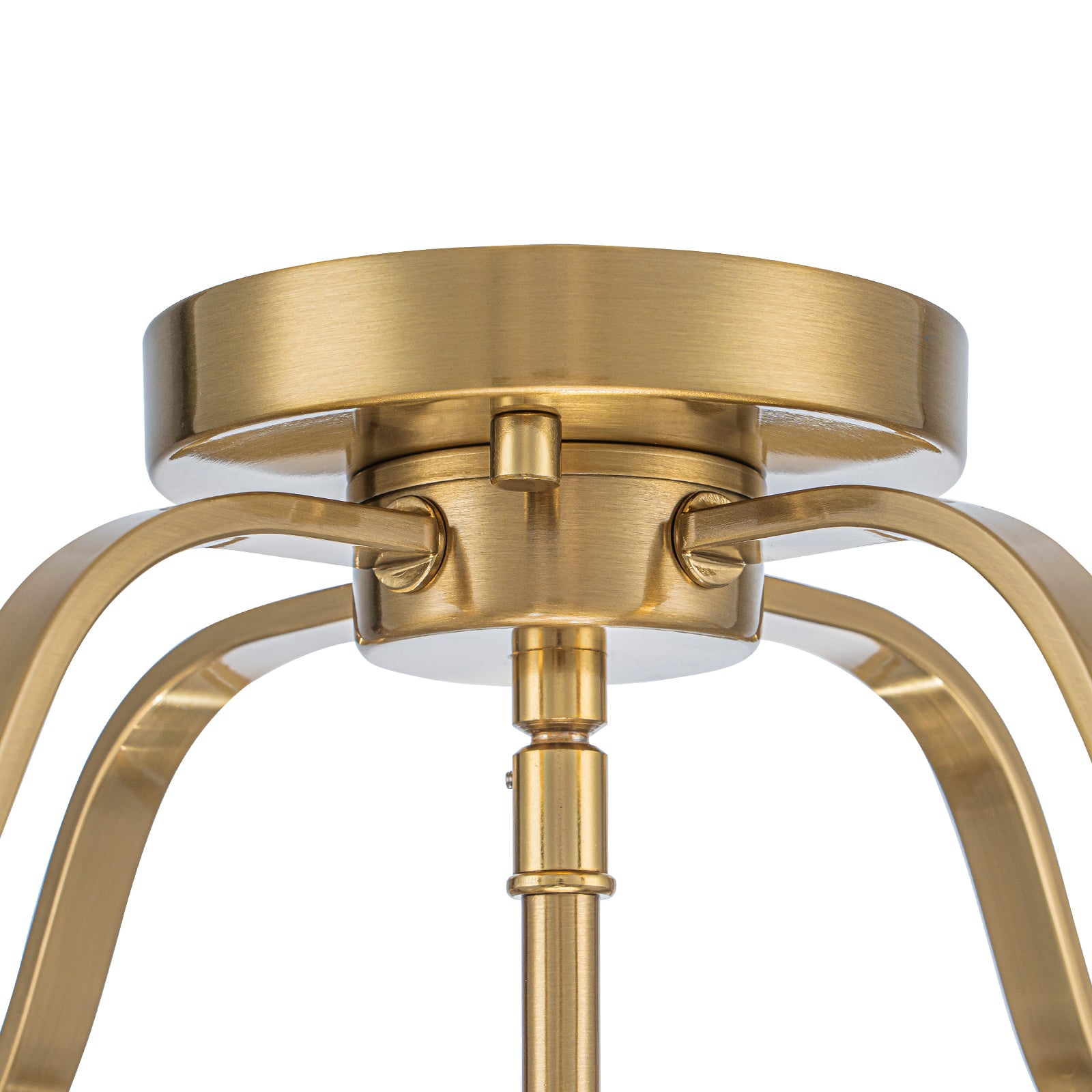 Glowlings 4-Light Vintage 16"Wide Brass Clear Glass Round Semi-Flush Mount Ceiling Light