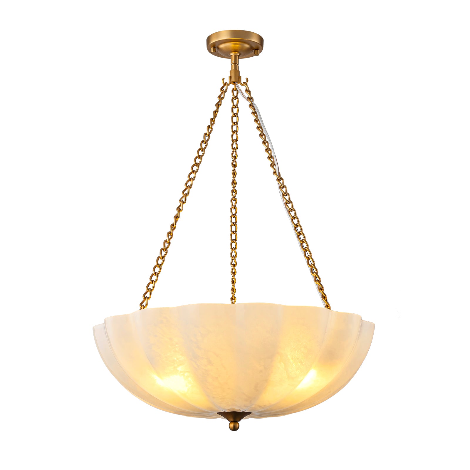 Glowlings 4-flammiger Vintage-Kronleuchter in Blumenform, 53,3 cm breit, Milchglas
