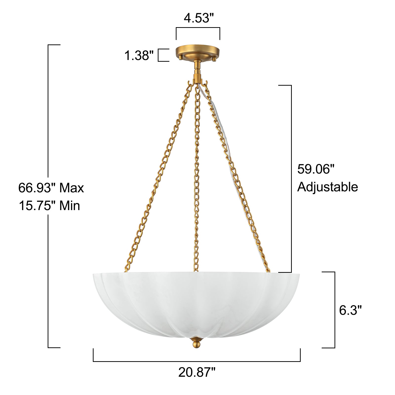 Glowlings 4-flammiger Vintage-Kronleuchter in Blumenform, 53,3 cm breit, Milchglas