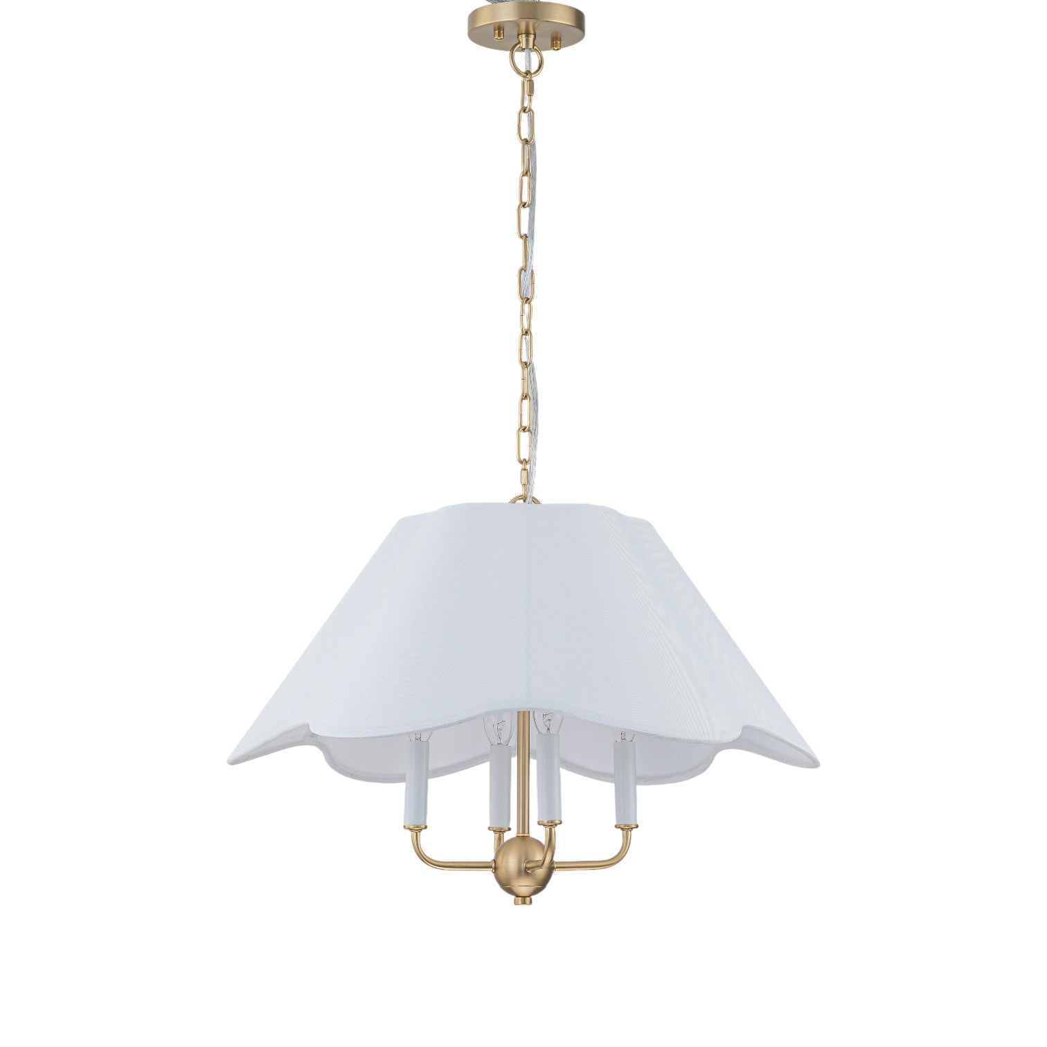 Glowlings 4-Light Vintage 23"Wide White Fabric Flower Shape Chandelier