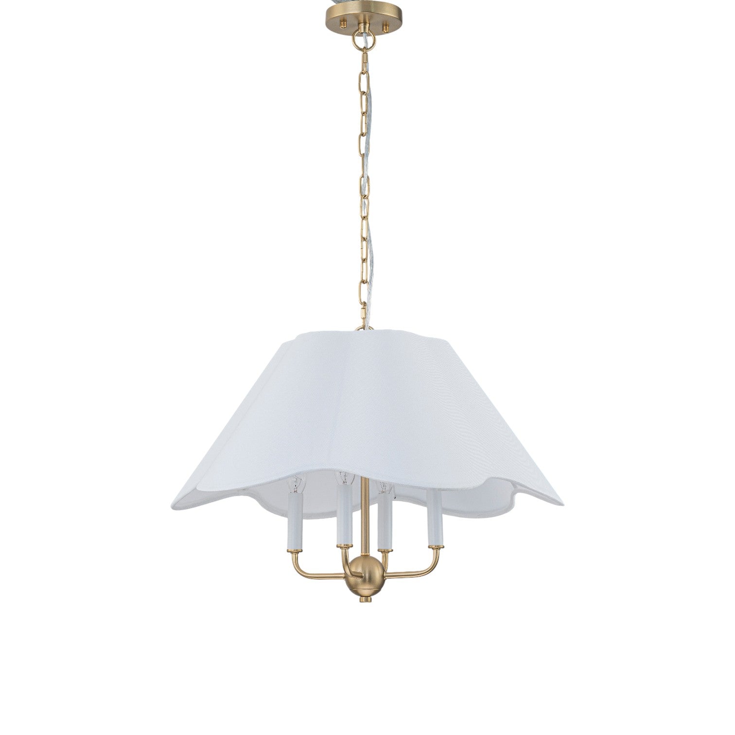 Glowlings 4-Light Vintage 23"Wide White Fabric Flower Shape Chandelier