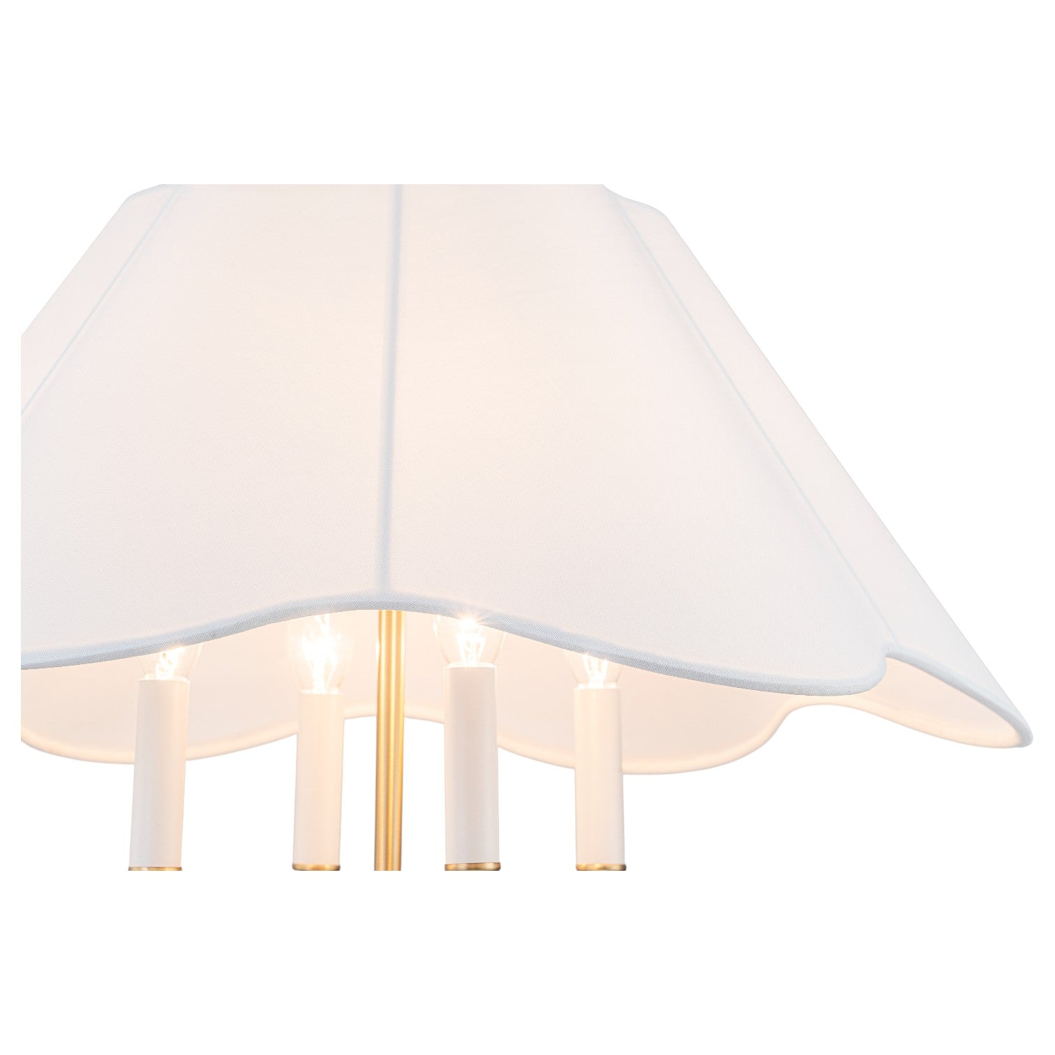 Glowlings 4-Light Vintage 23"Wide White Fabric Flower Shape Chandelier