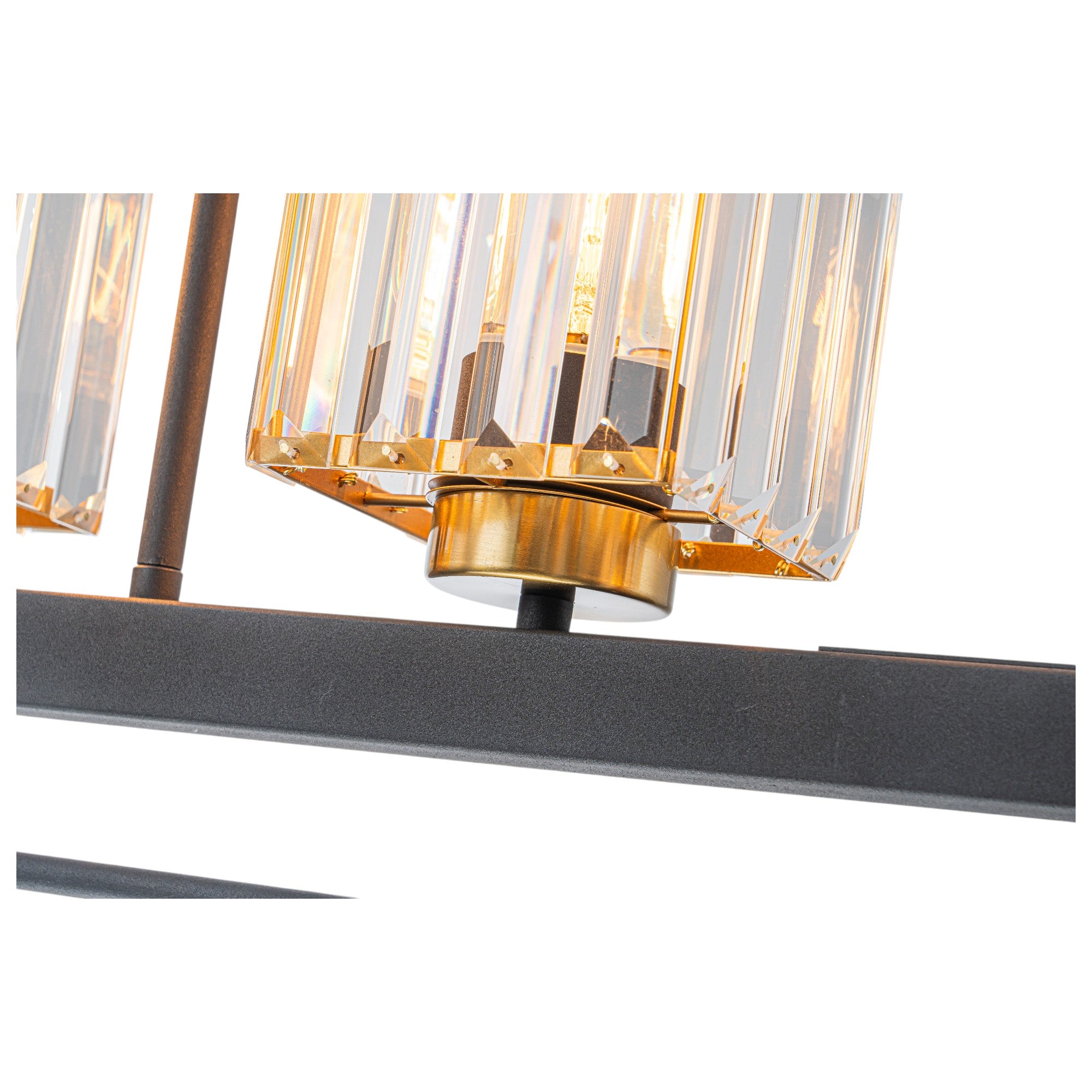 Glowlings 5-flammige, moderne, 99,1 cm breite, große, lineare Kristall-Pendelleuchte, Inselleuchte