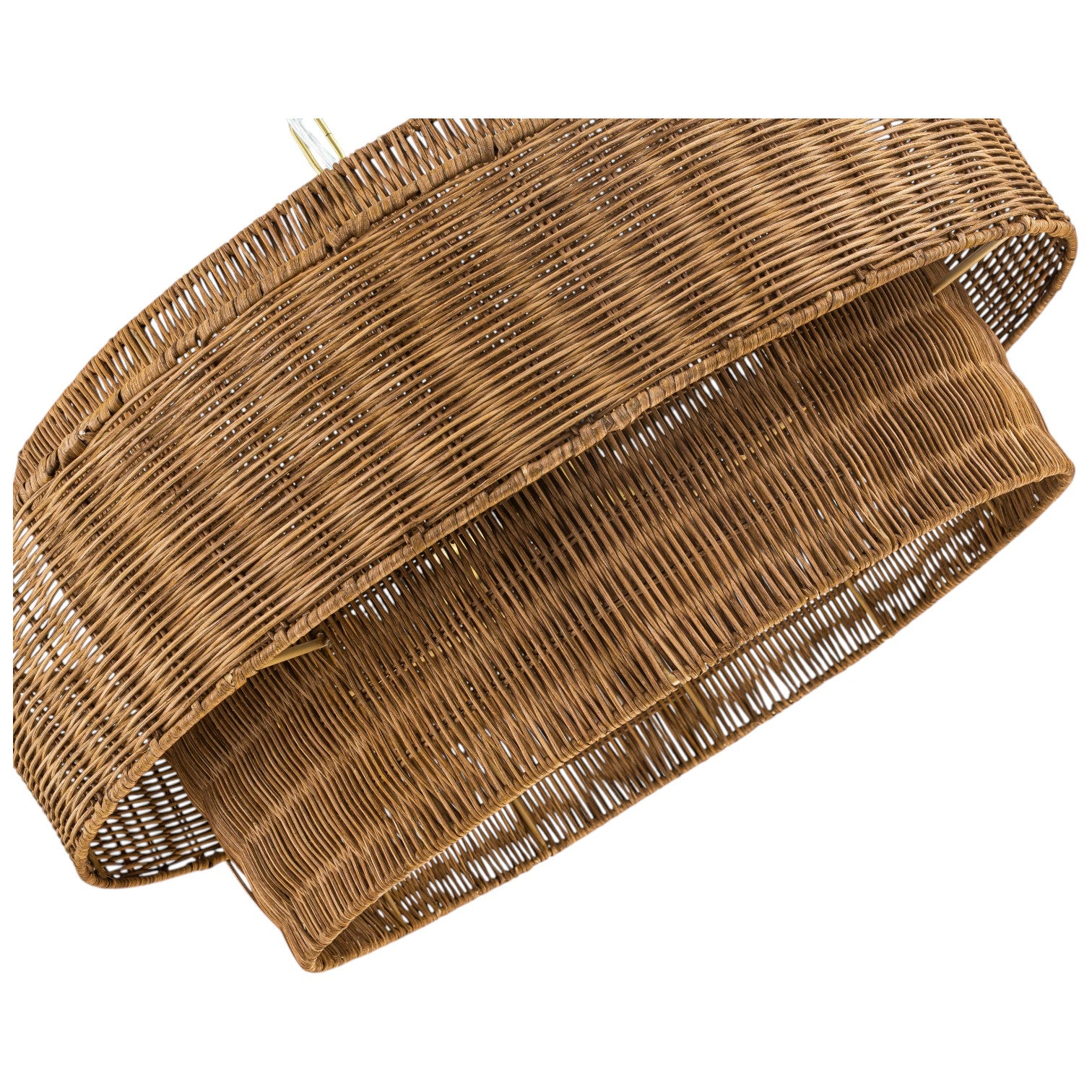 Glowlings 5-Light Boho 24"Wide Large Tiered Natural Woven Rattan Drum Chandelier