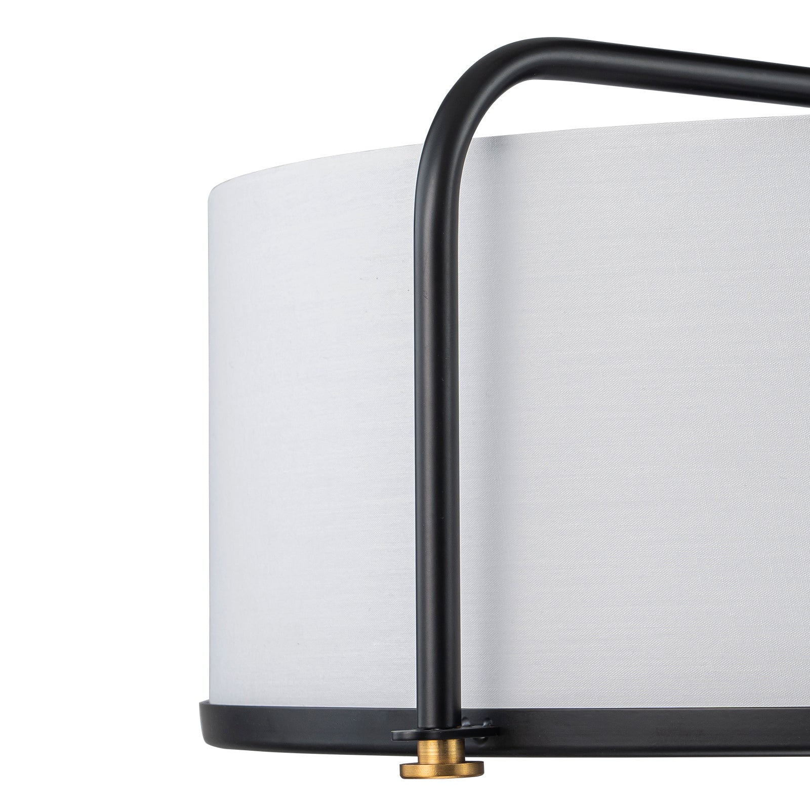 Glowlings 5-Light Contemporary 18"Wide Black Textured Fabric Drum Semi-Flush Mount Ceiling Light