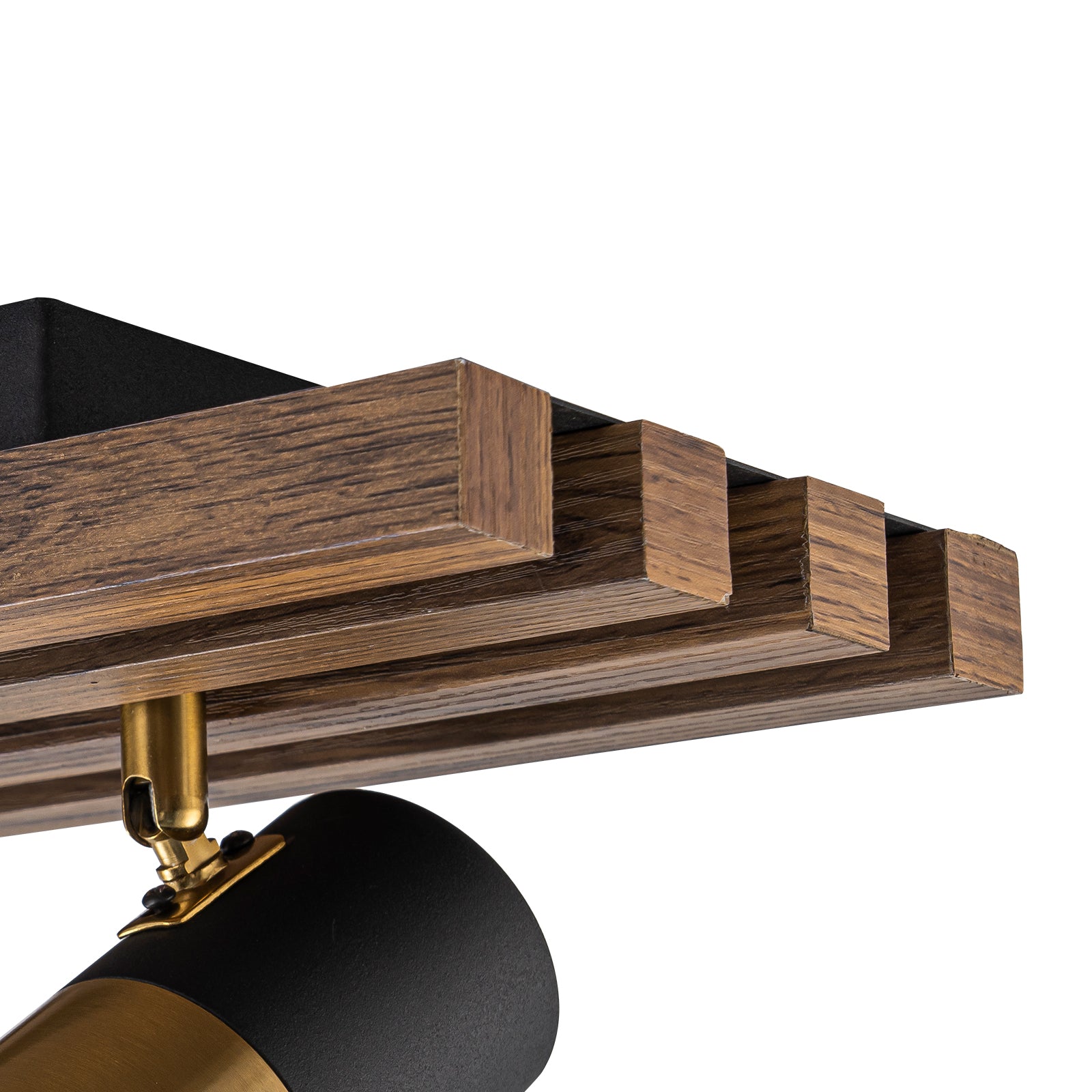 Glowlings 5-Light Farmhouse 40"Wide Linear Wood Flush Mount Spotlight LED Track Light Kit