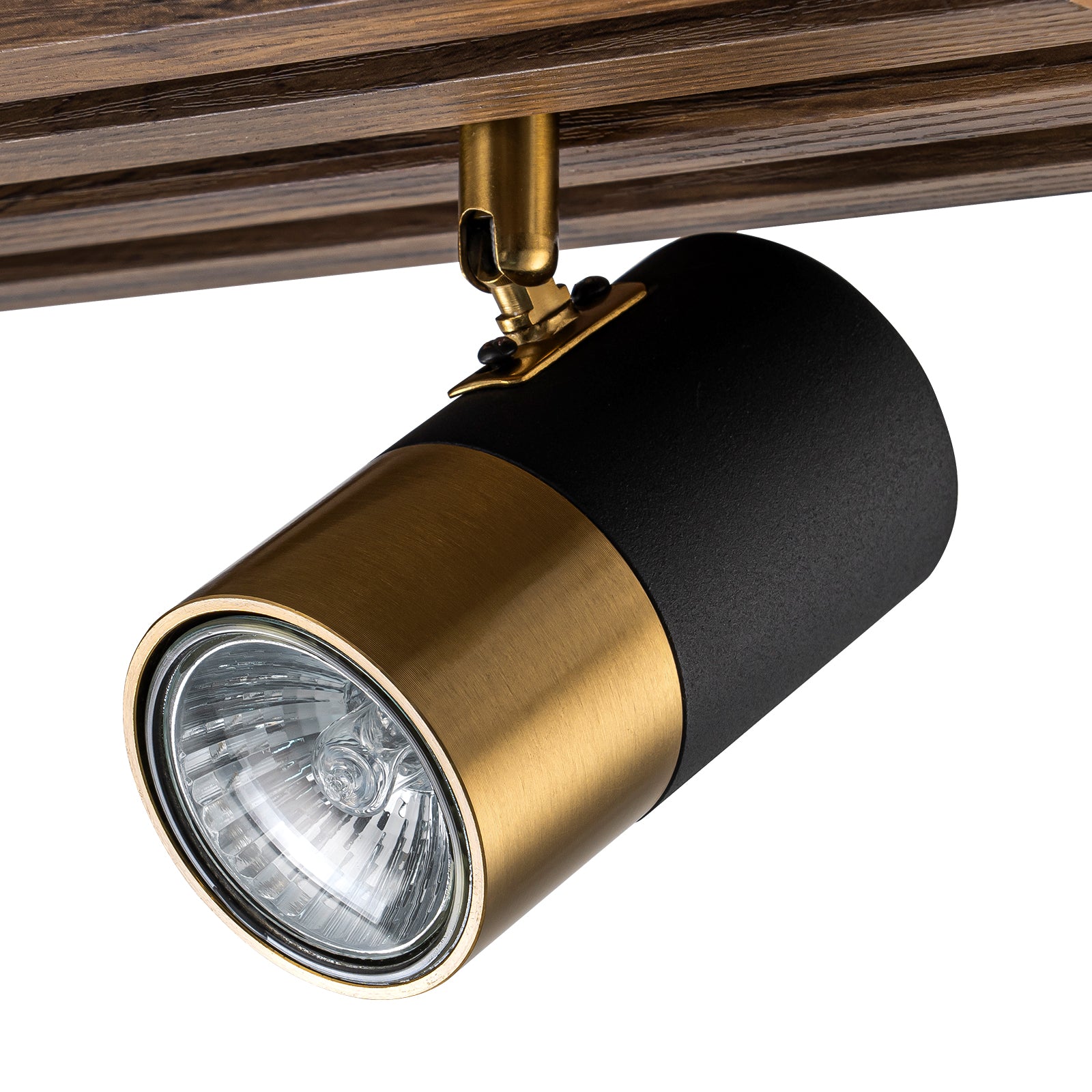 Glowlings 5-Light Farmhouse 40"Wide Linear Wood Flush Mount Spotlight LED Track Light Kit