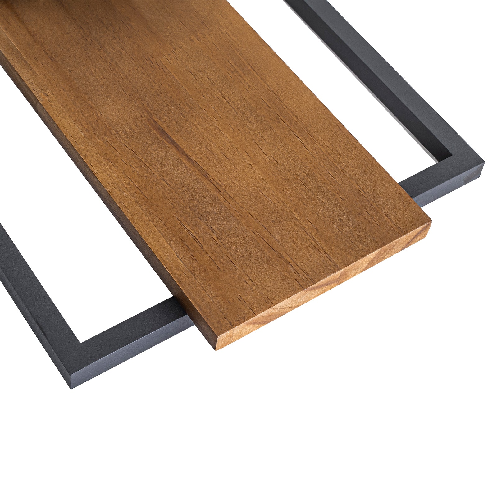 Glowlings 5-Light Farmhouse 47“Wide Square LED Linear Wood Flush Mount Celing Light
