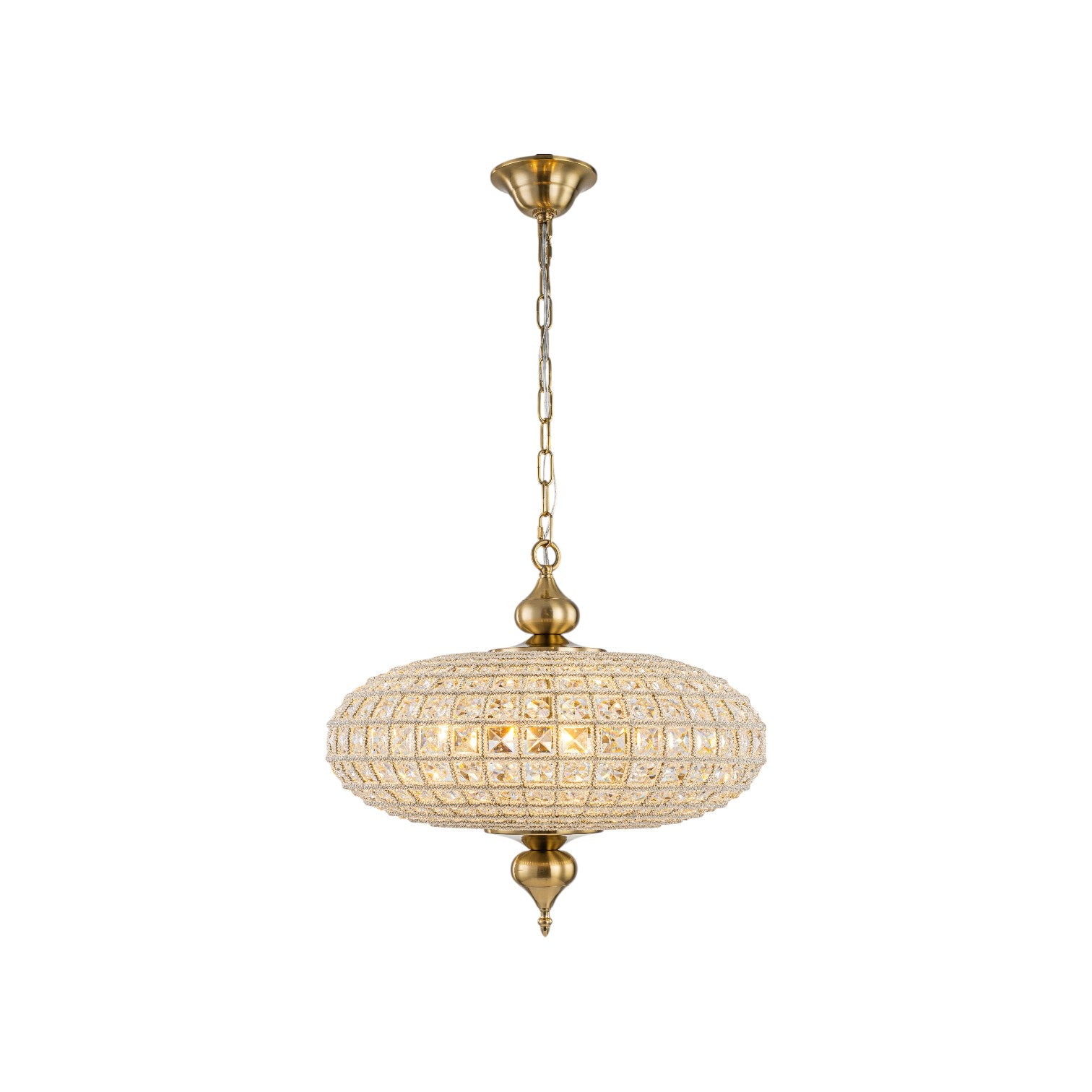Glowlings 5-Light Vintage 20"Wide Large Brass/Black Globe Handmade Crystal Chandelier