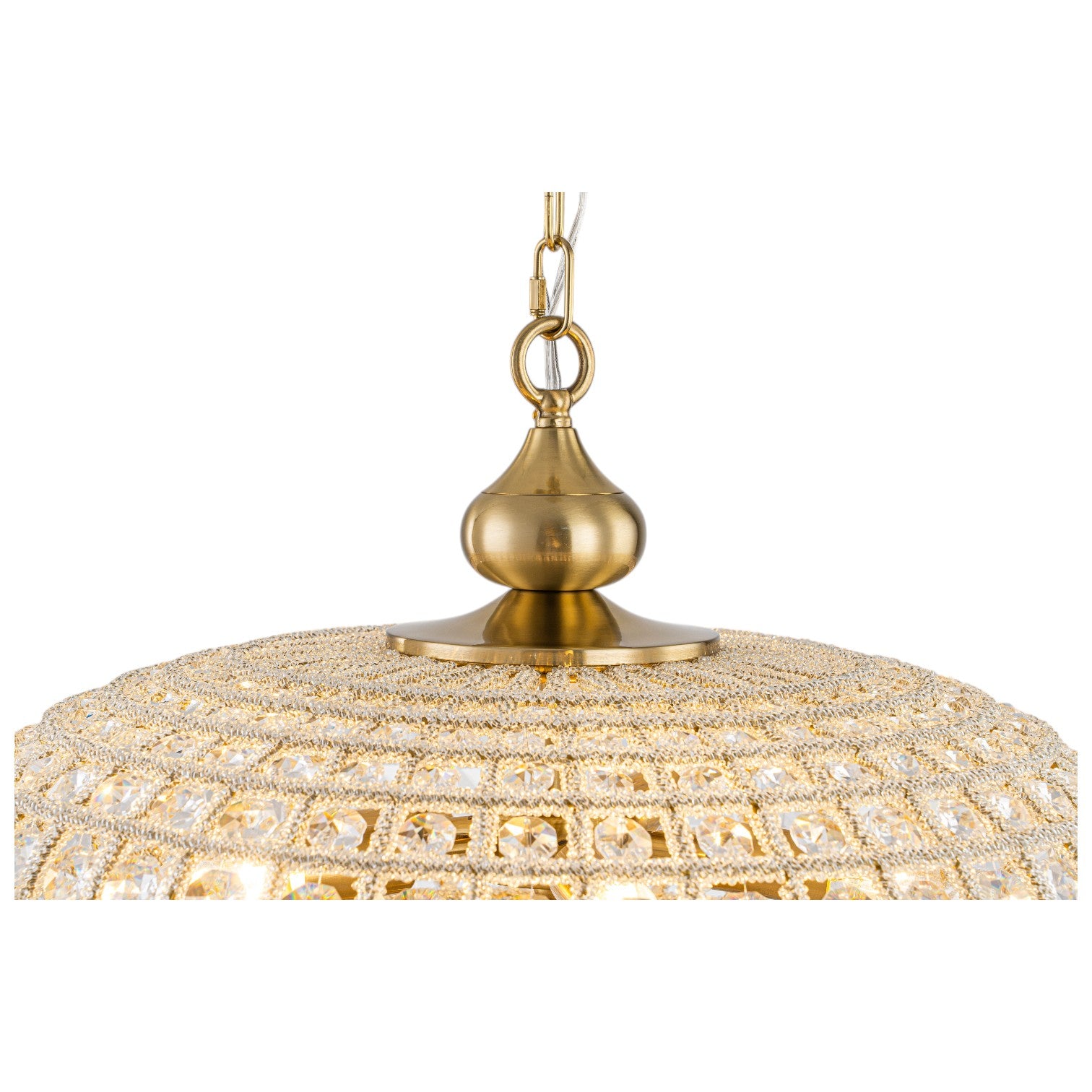 Glowlings 5-Light Vintage 20"Wide Large Brass/Black Globe Handmade Crystal Chandelier
