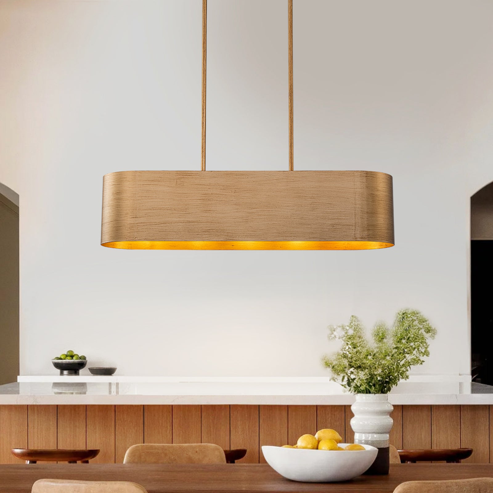 Glowlings 5-Light Industrial 39"Wide Large Rustic Bronze Metal Linear Chandelier