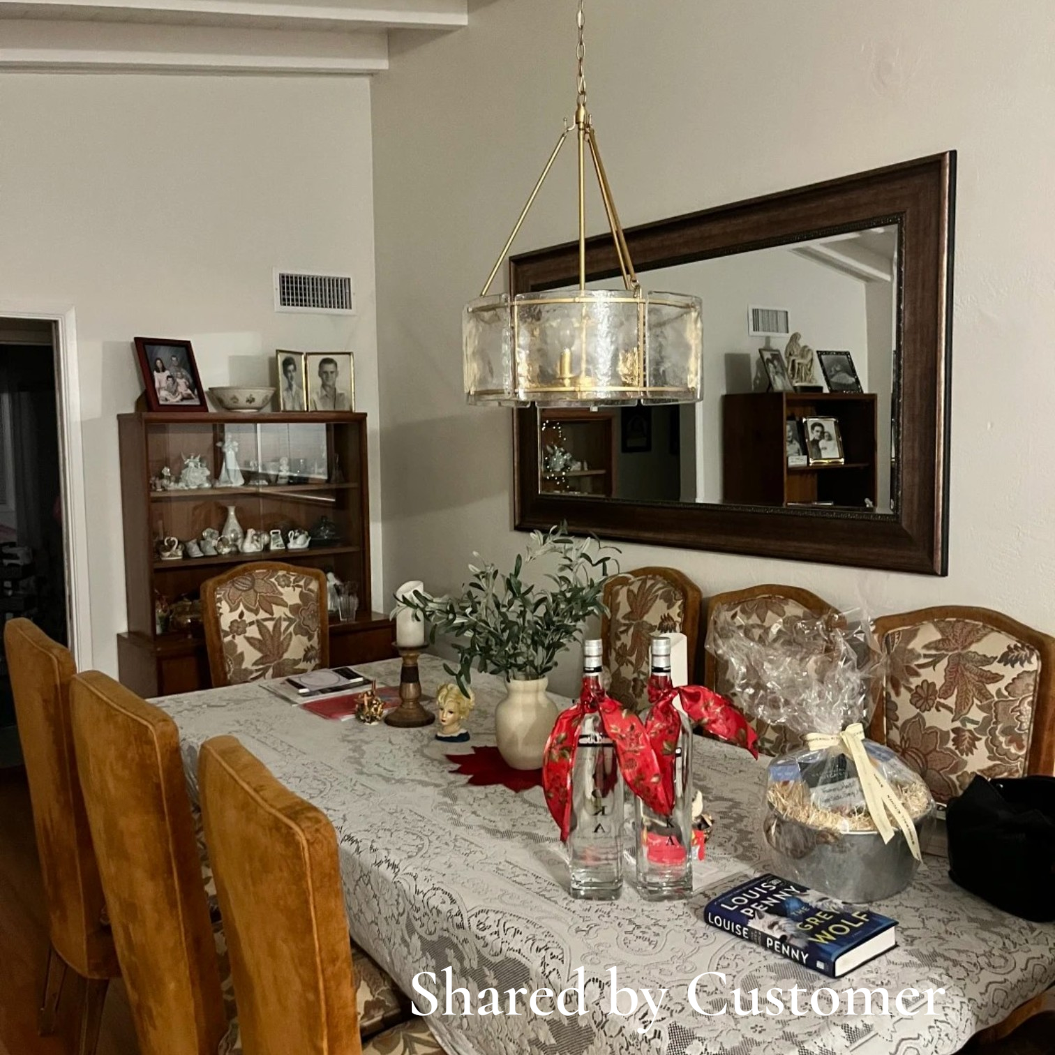 Glowlings 5-Light Modern 21"Wide Lantern Drum Textured Water Ripple Clear Glass Chandelier