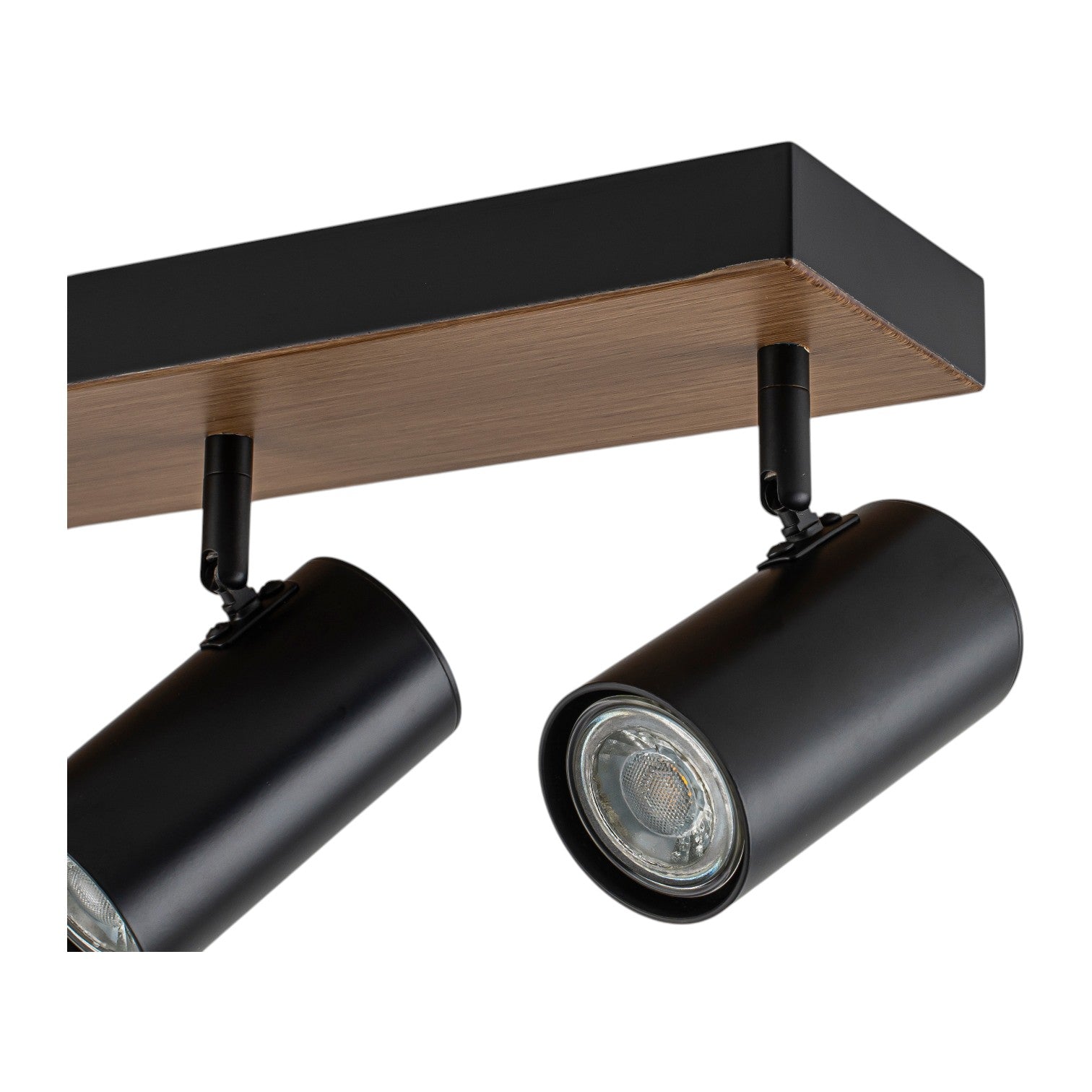 Glowlings 5-Light Modern Farmhouse 32"High Wood Grain Spotlight Track Lighting Kit Directional Flush Mount