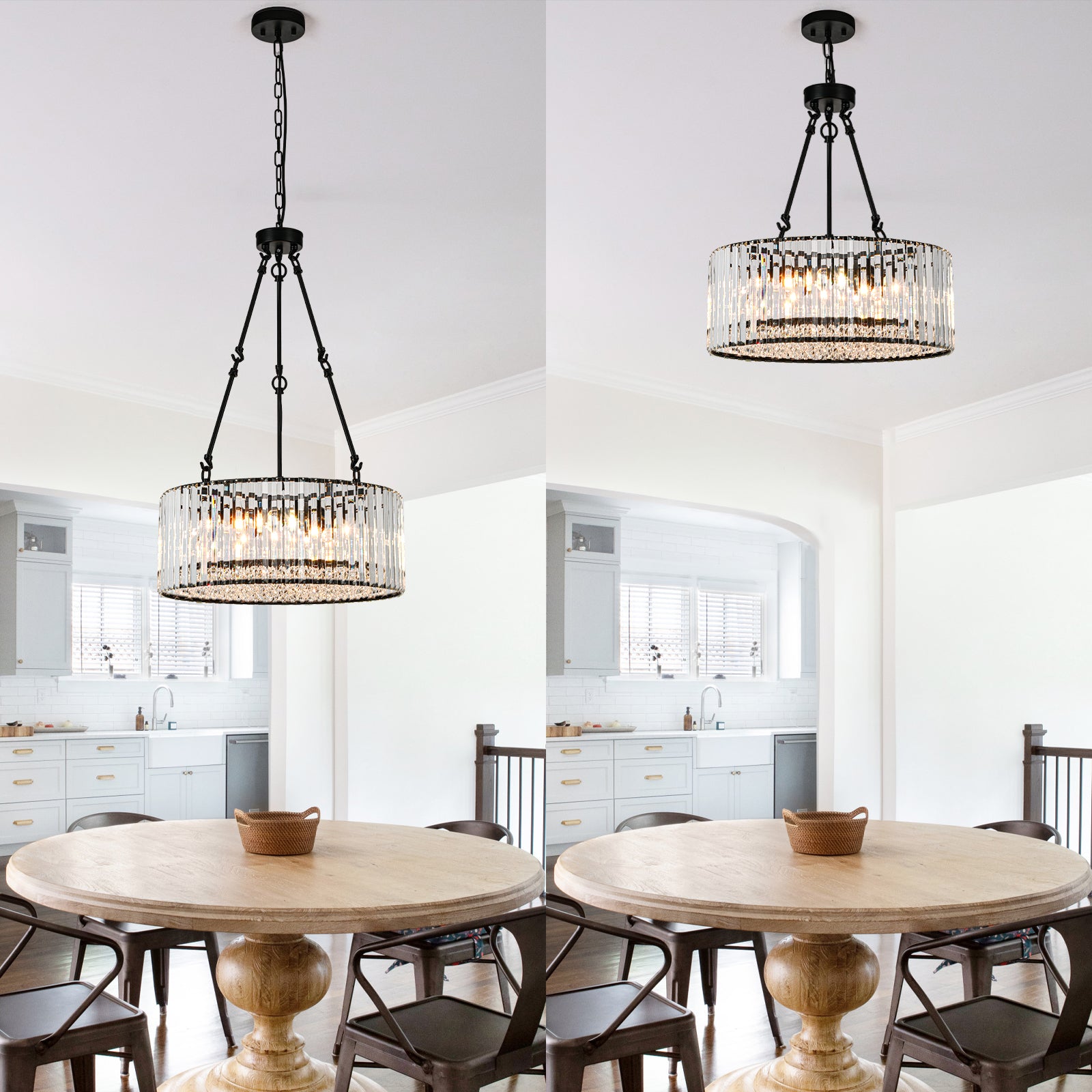 Glowlings 5-Light Glam 20"Wide Round Black Crystal Chandelier