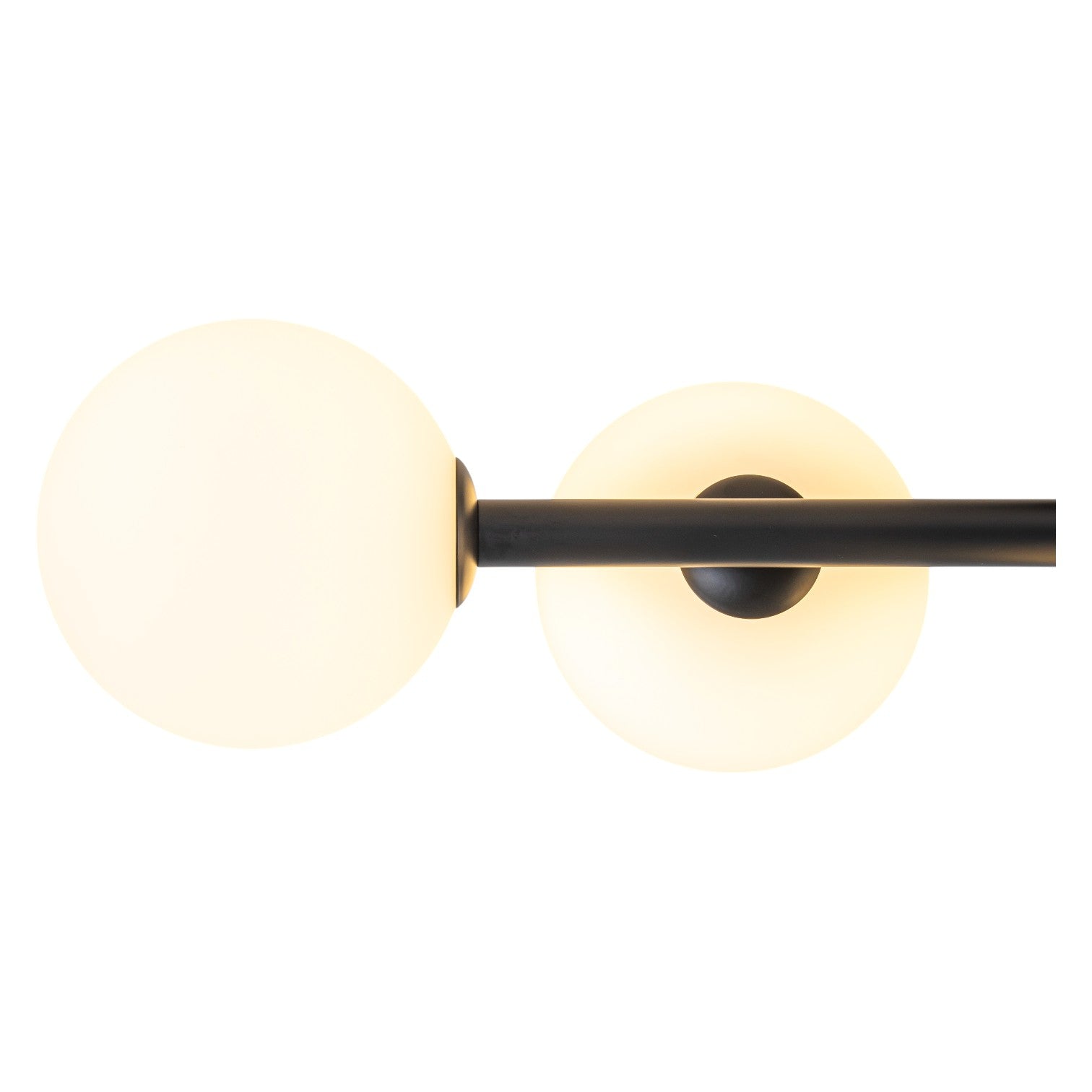 Glowlings 5-Light Modern 26"Wide Brass Sputnik Opal Glass Globe Linear Semi Flush Mount