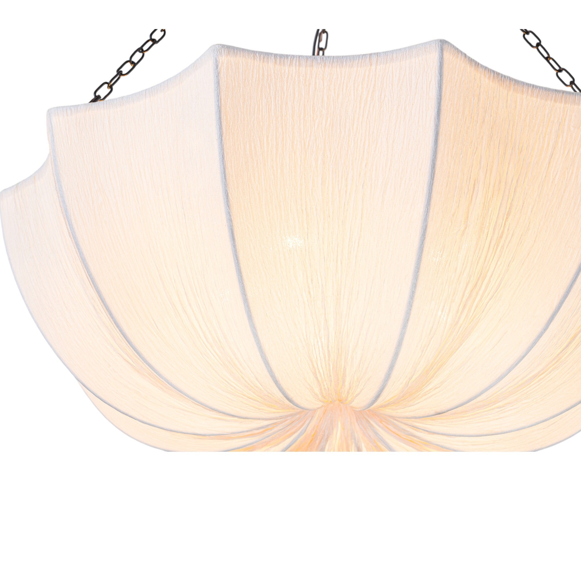 Glowlings 5-Light Modern 24"Wide Textured White Fabric Flower Shape Chandelier