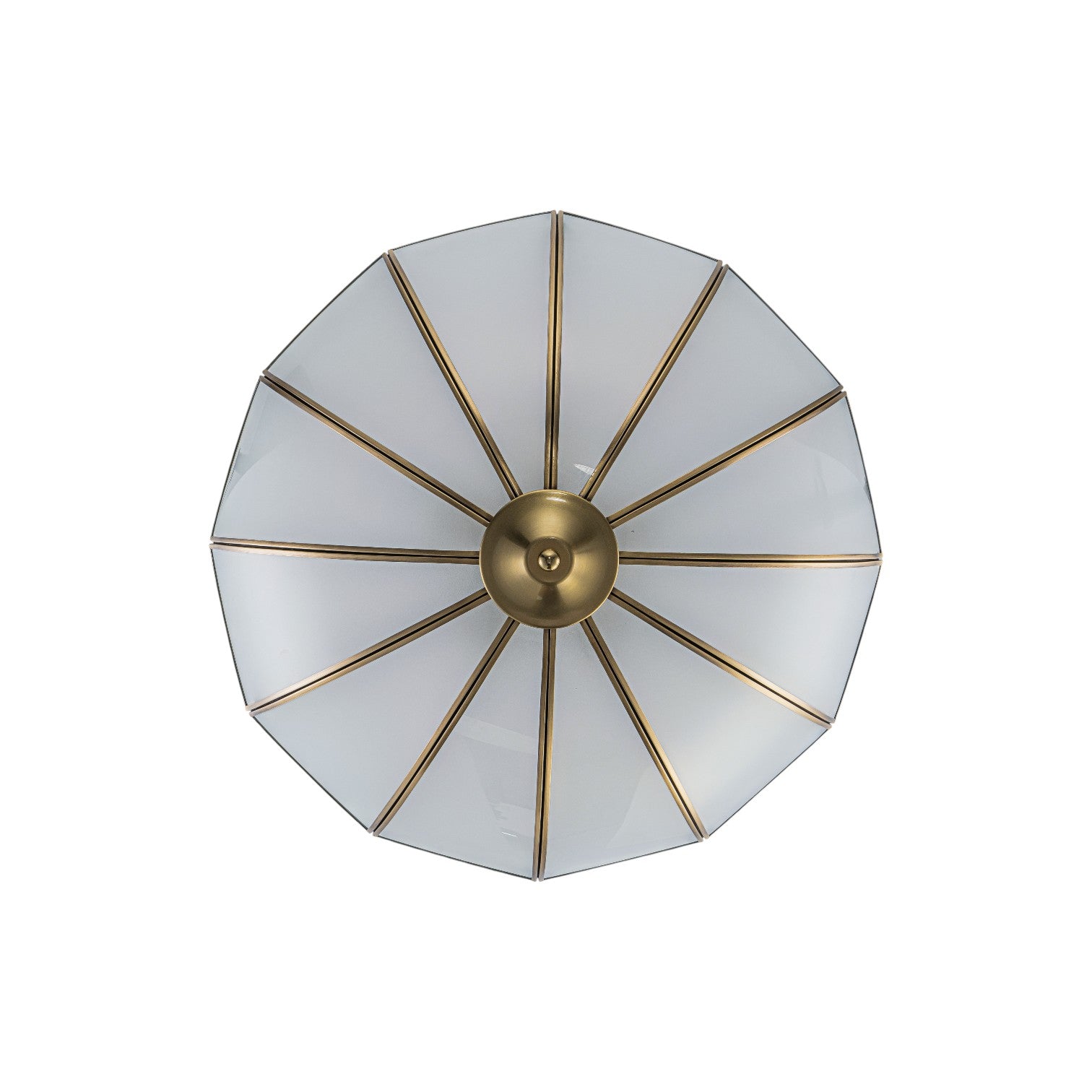 Glowlings 5-Light Vintage 20"Wide Brass Flower Shape Frosted Glass Chandelier/Semi-Flush Mount