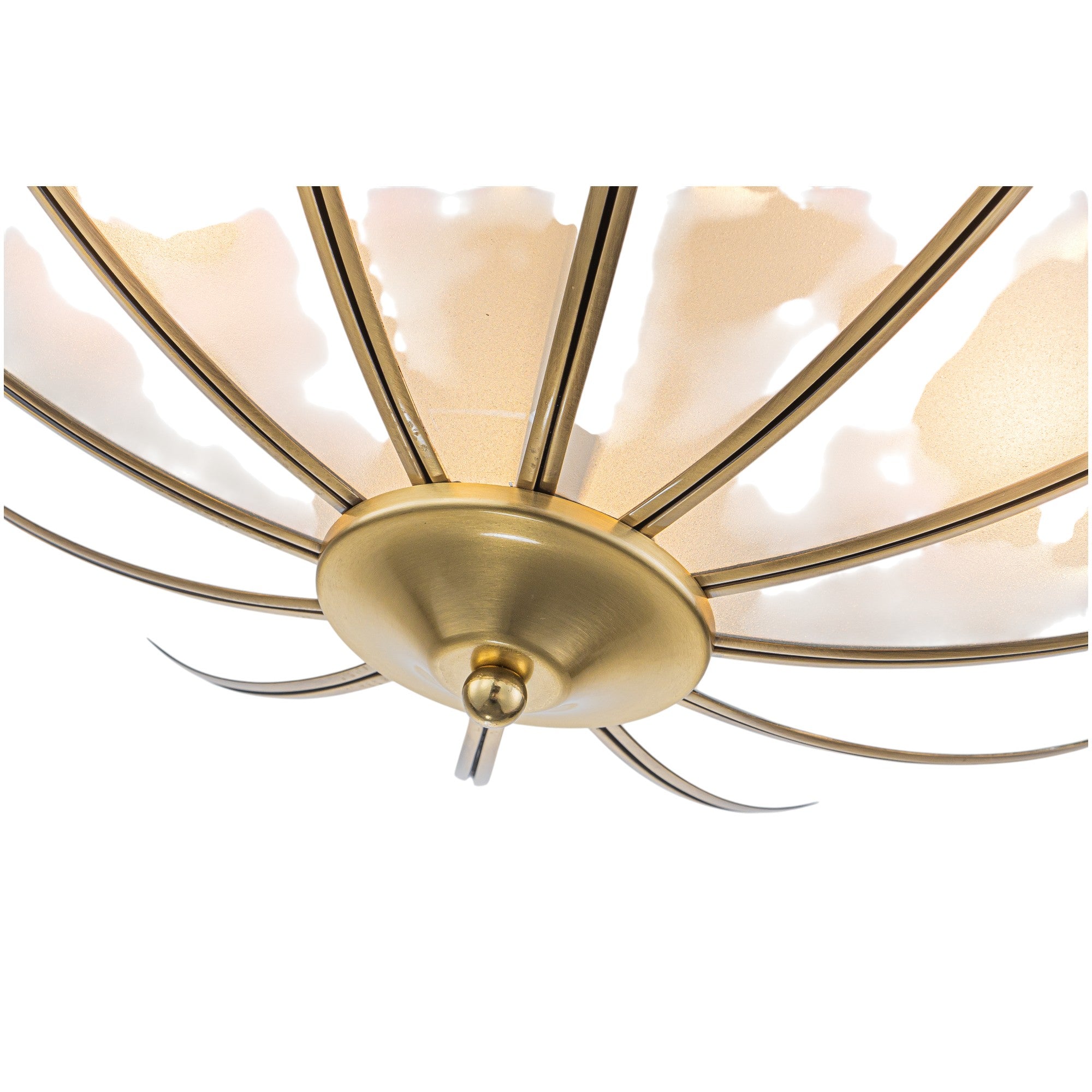 Glowlings 5-Light Vintage 20"Wide Brass Flower Shape Frosted Glass Chandelier