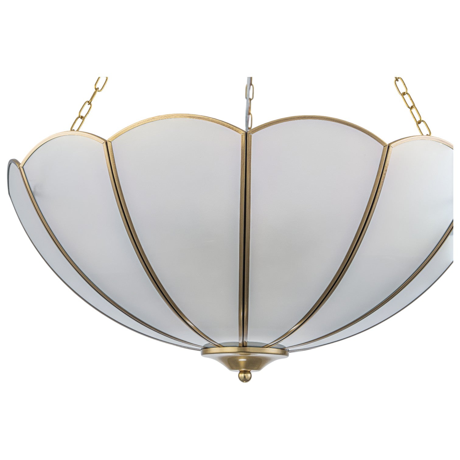 Glowlings 5-Light Vintage 20"Wide Brass Flower Shape Frosted Glass Chandelier/Semi-Flush Mount