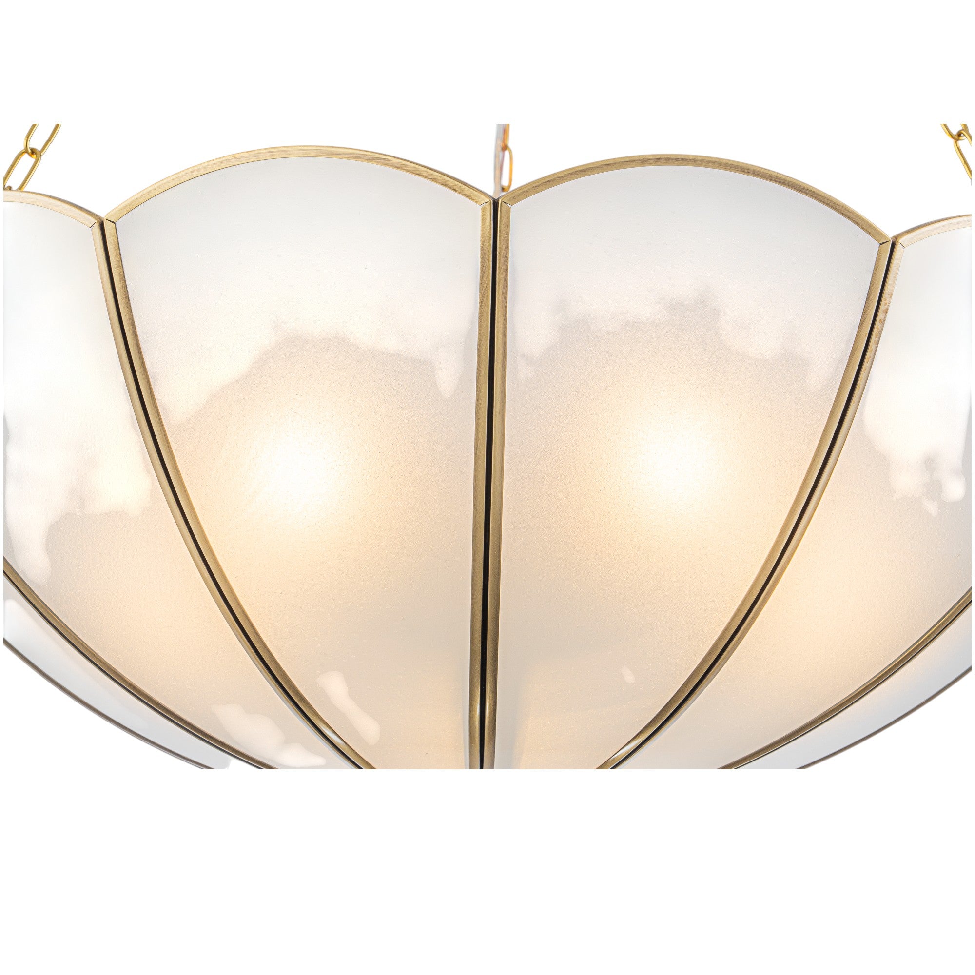 Glowlings 5-Light Vintage 20"Wide Brass Flower Shape Frosted Glass Chandelier