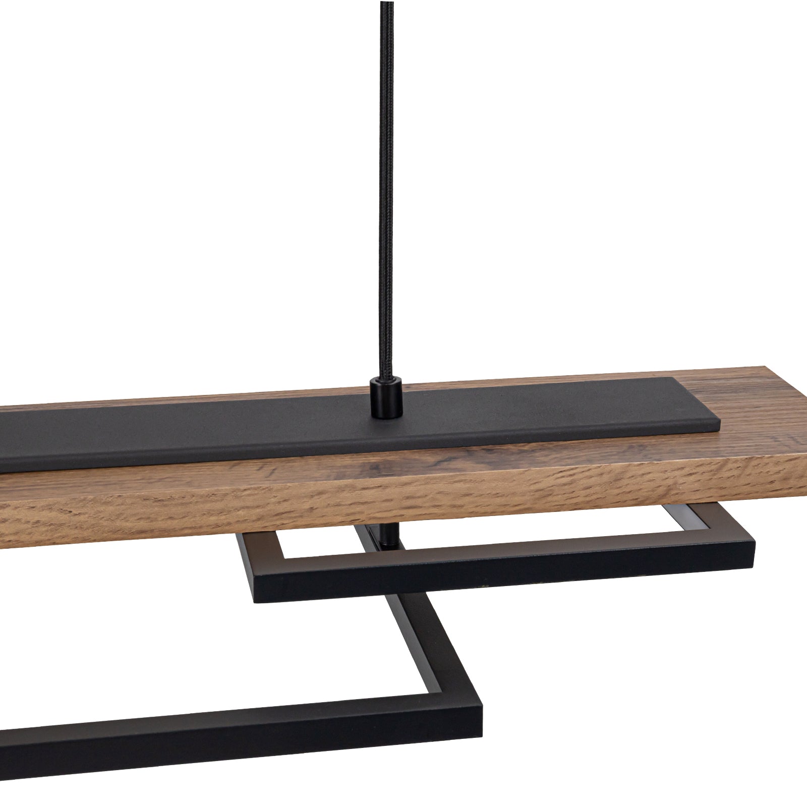 Glowlings 5-Light 50“Wide 2-Tier Rectangle LED Linear Wood Pendant Light Island Light