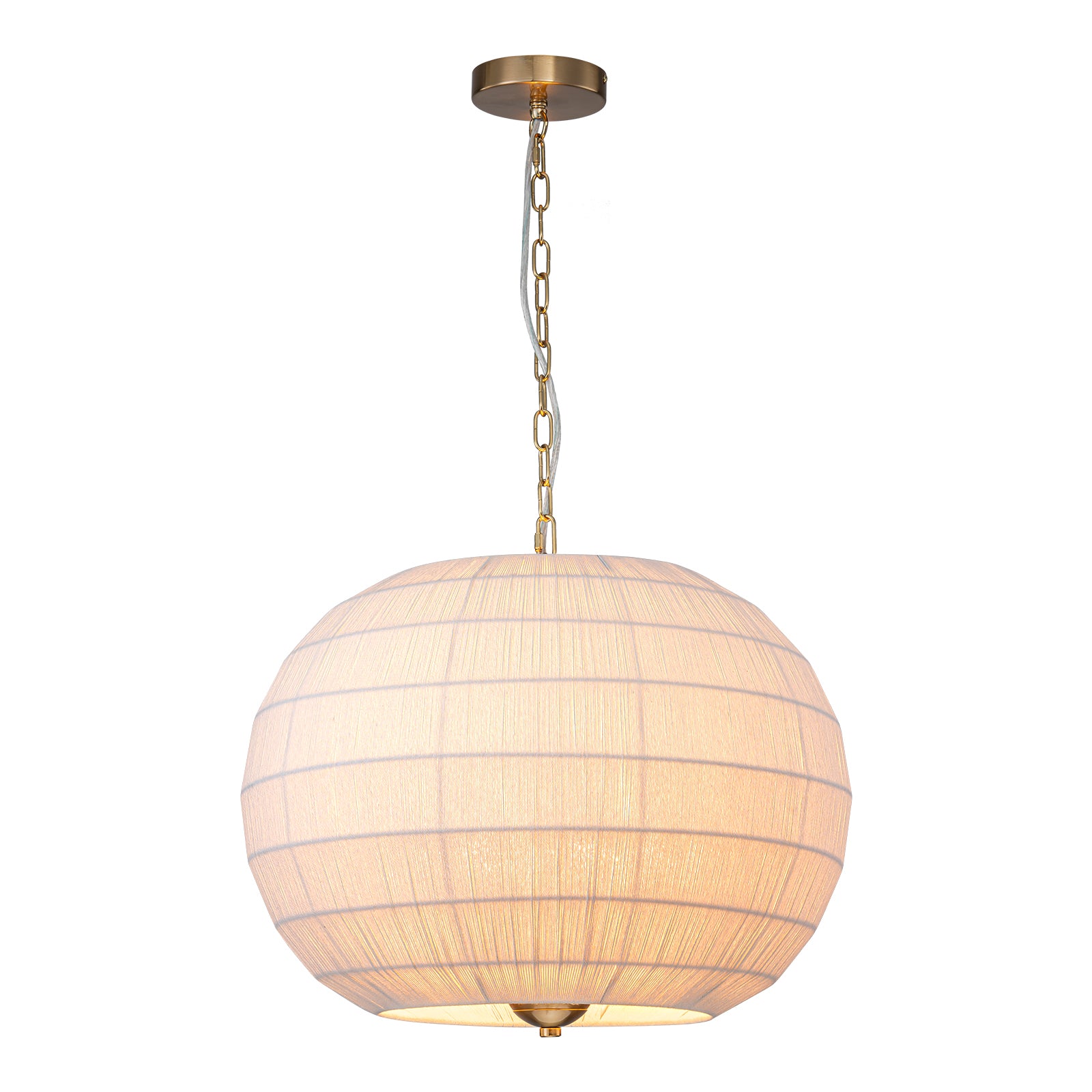 Glowlings 6-Light Bohemian 20"Wide Large Hand-Woven White Rope Globe Chandelier