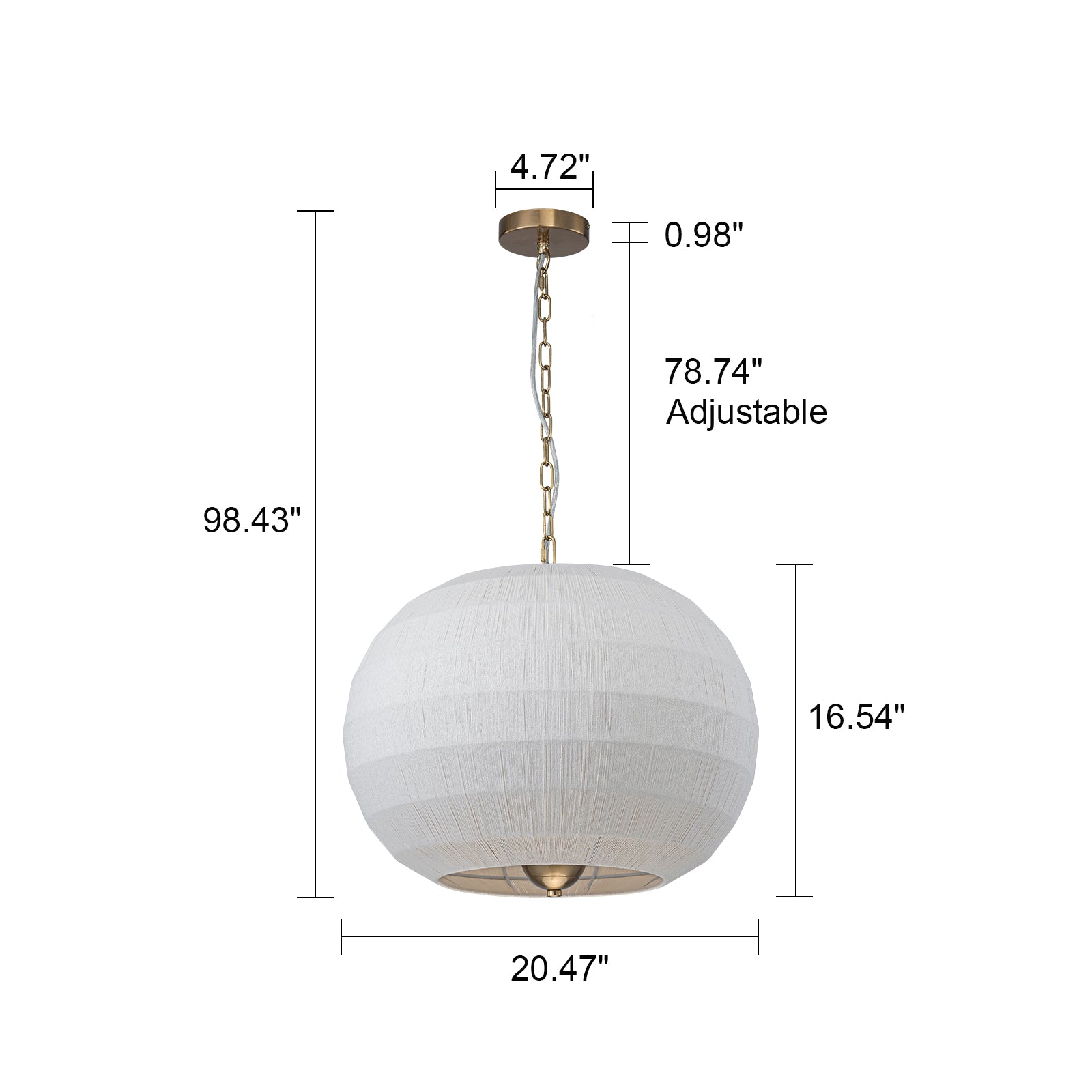 Glowlings 6-Light Bohemian 20"Wide Large Hand-Woven White Rope Globe Chandelier