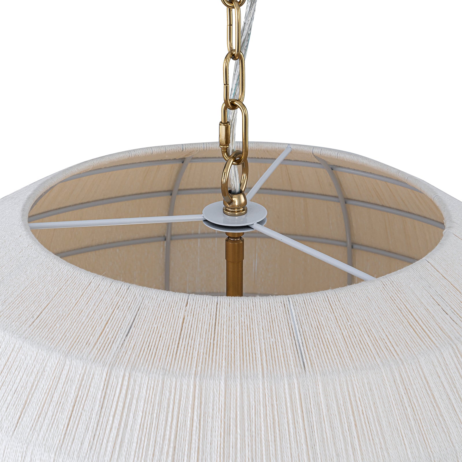 Glowlings 6-Light Bohemian 20"Wide Large Hand-Woven White Rope Globe Chandelier