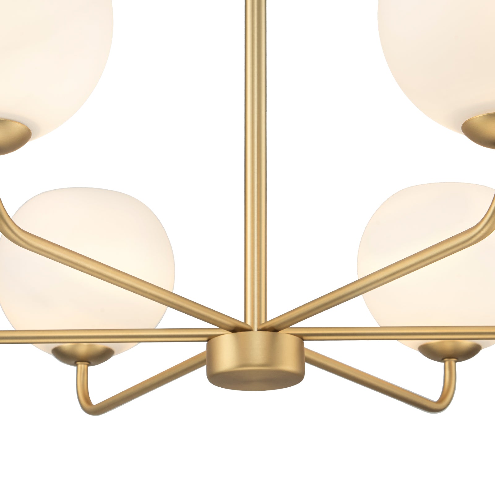 Glowlings 6-flammiger moderner 35" breiter großer Opalglas-Sputnik-Kronleuchter
