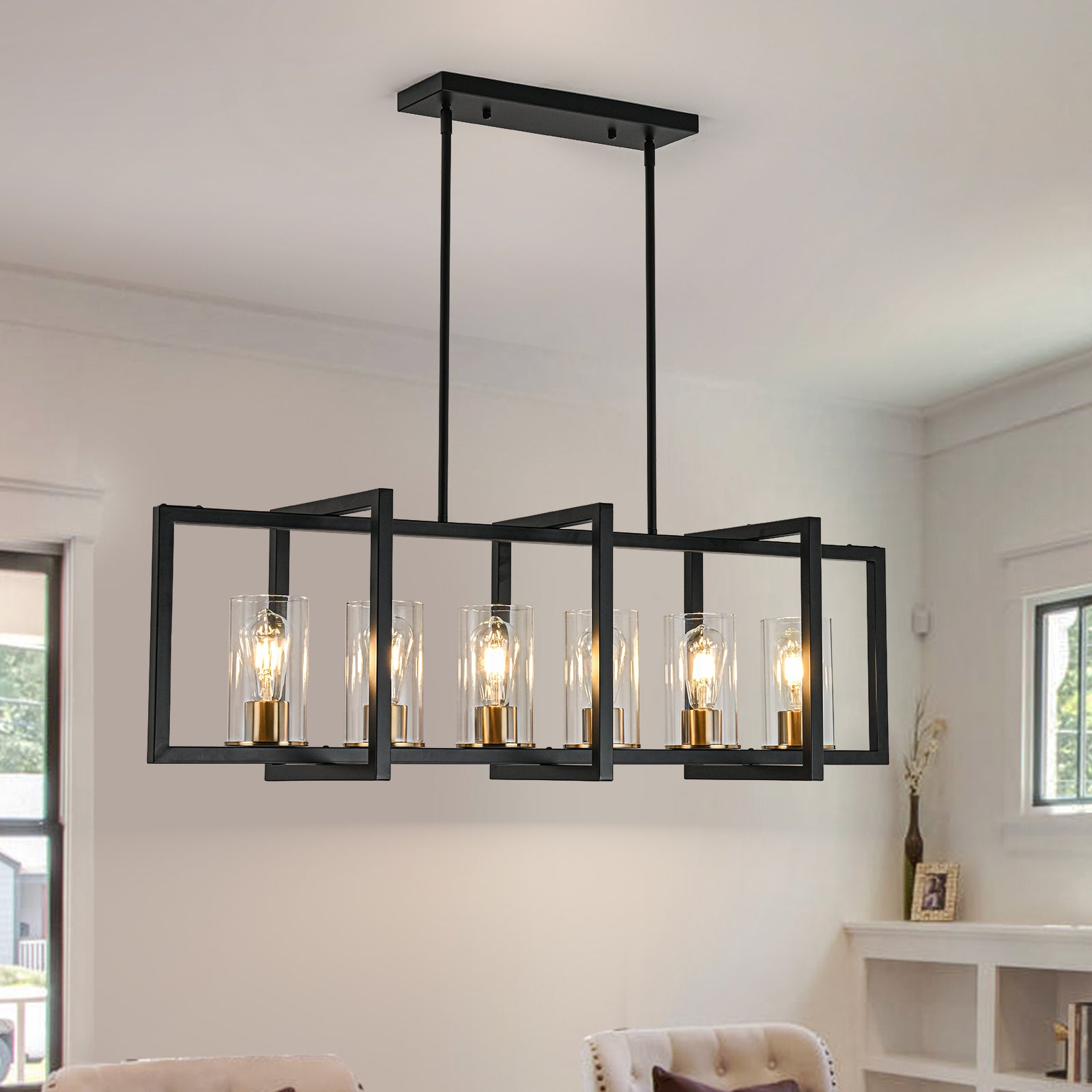 6 light pendant black cheap