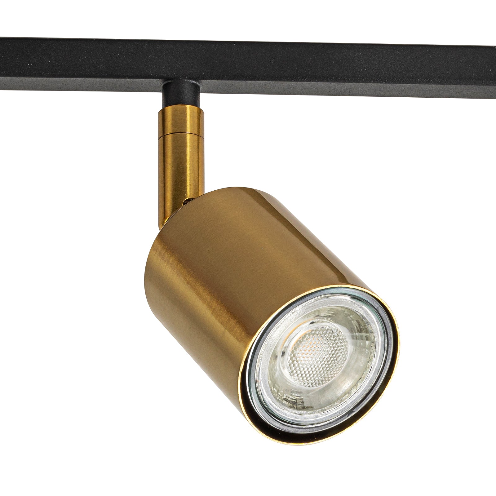 Glowlings 6-Light Farmhouse 34"Wide Brass Linear Wooden Flush Mount Spotlight LED Track Lighting