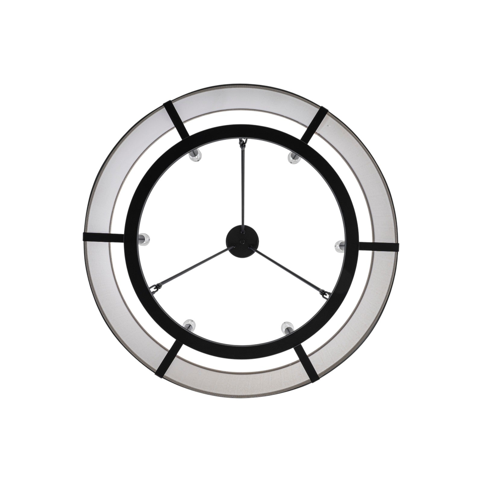 Glowlings 6-Light Modern Large Round Black Drum Chandelier with Fabric Shade Island Pendant Light