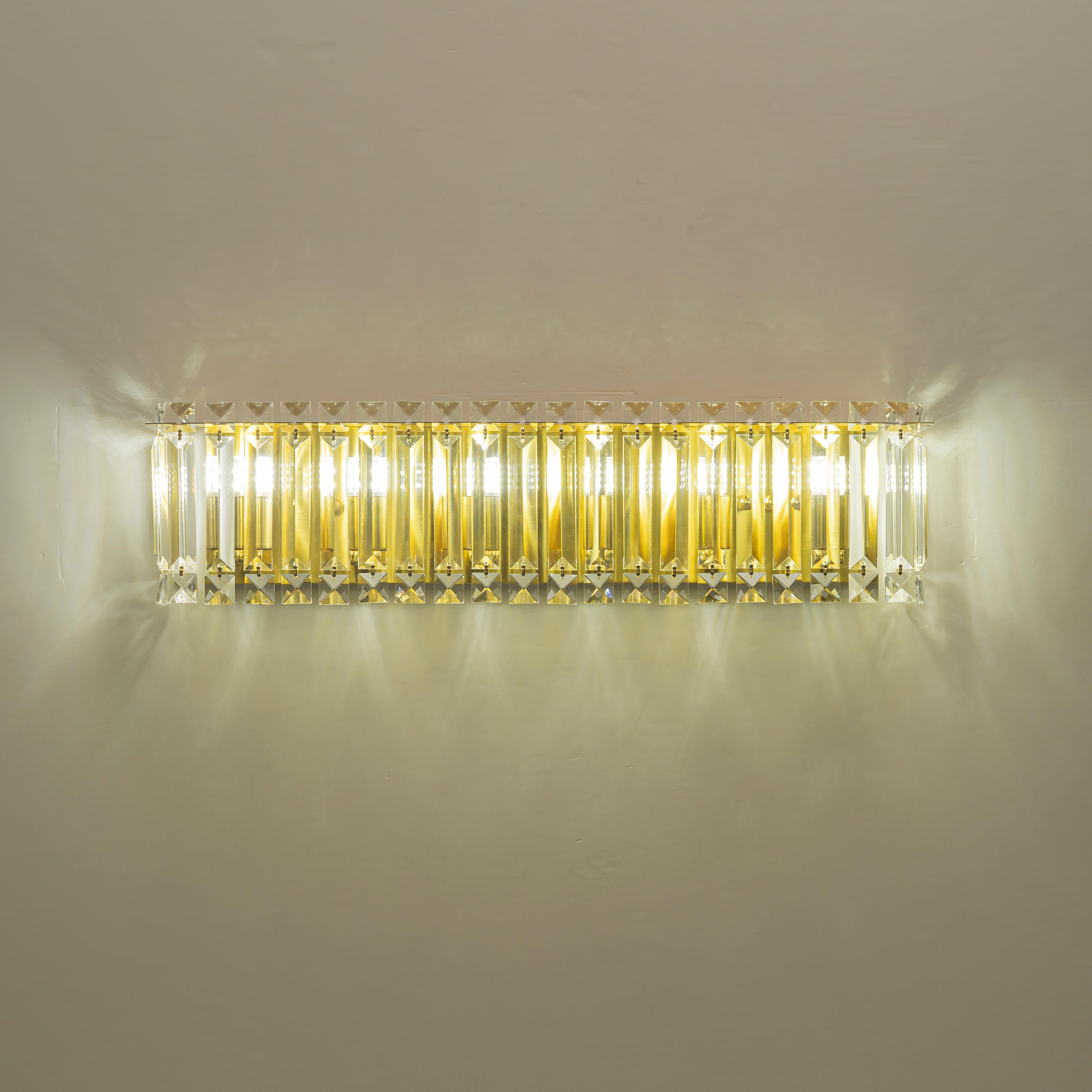 Glowlings 6-Light Modern 23"Wide Dimmable Linear Crystal Bathroom Vanity Light Over Mirror