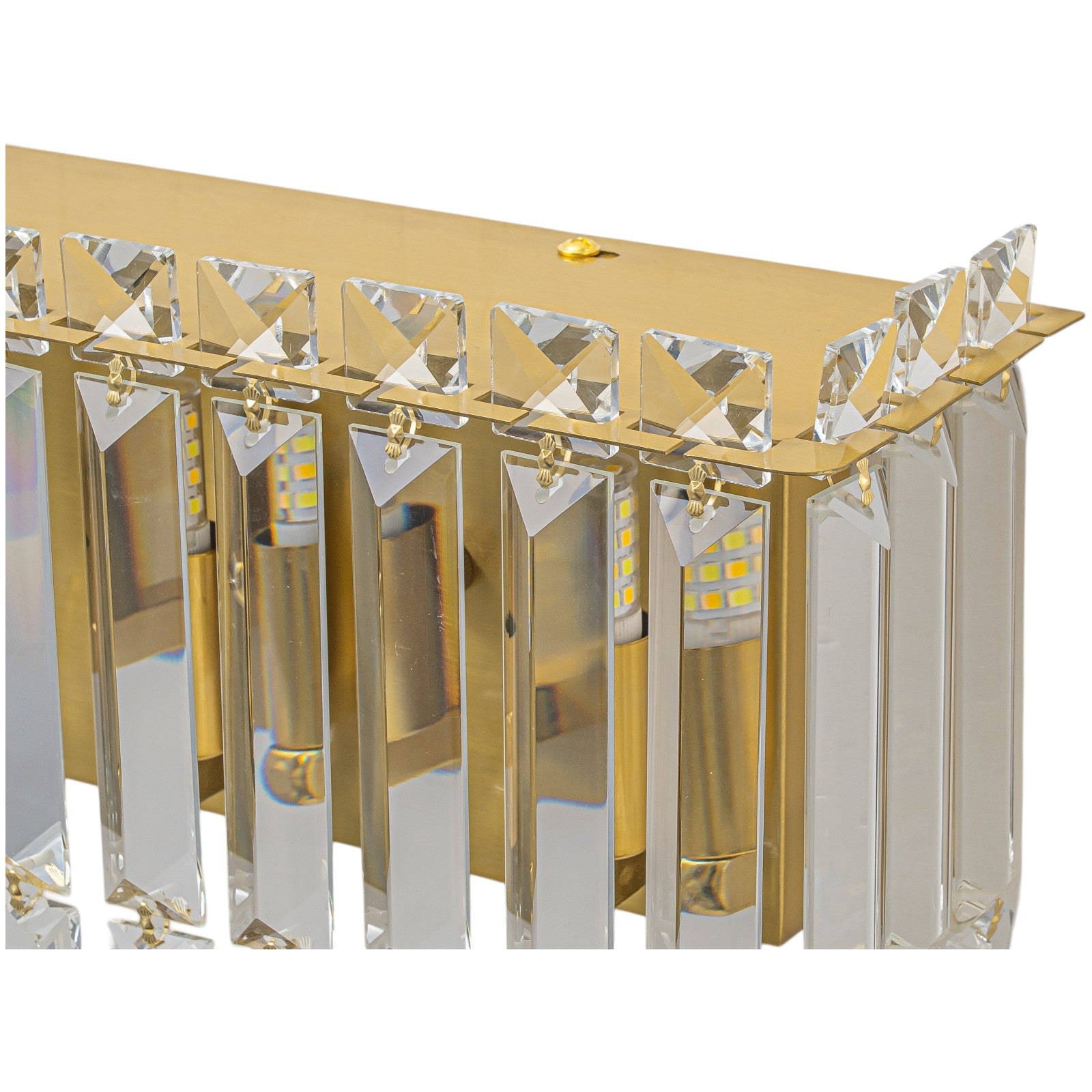 Glowlings 6-Light Modern 23"Wide Dimmable Linear Crystal Bathroom Vanity Light Over Mirror