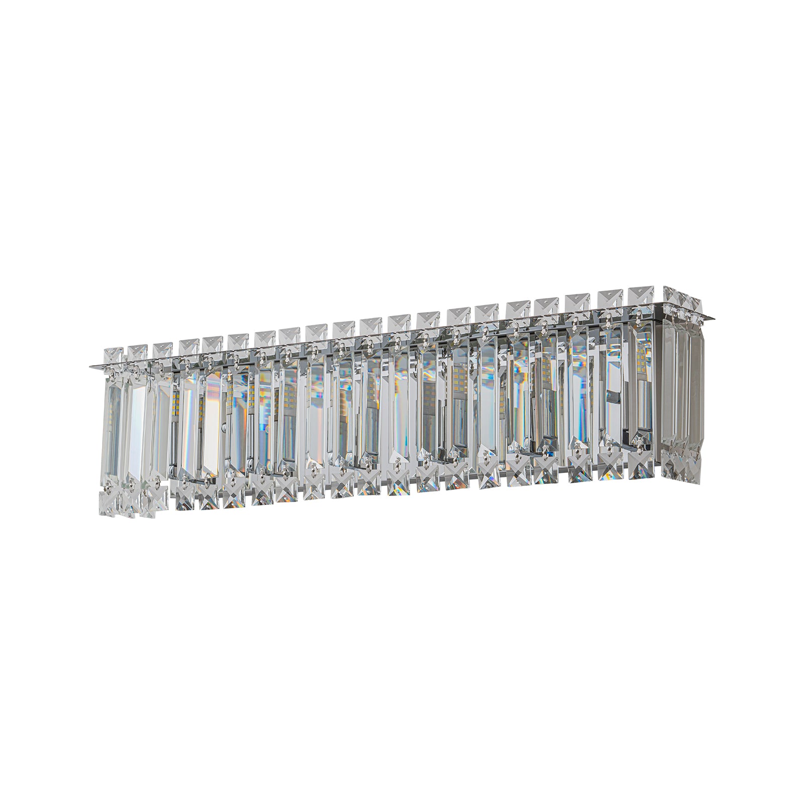 Glowlings 6-flammige, moderne, 58,4 cm breite, lineare Badezimmer-Waschtischleuchte aus Chromkristall