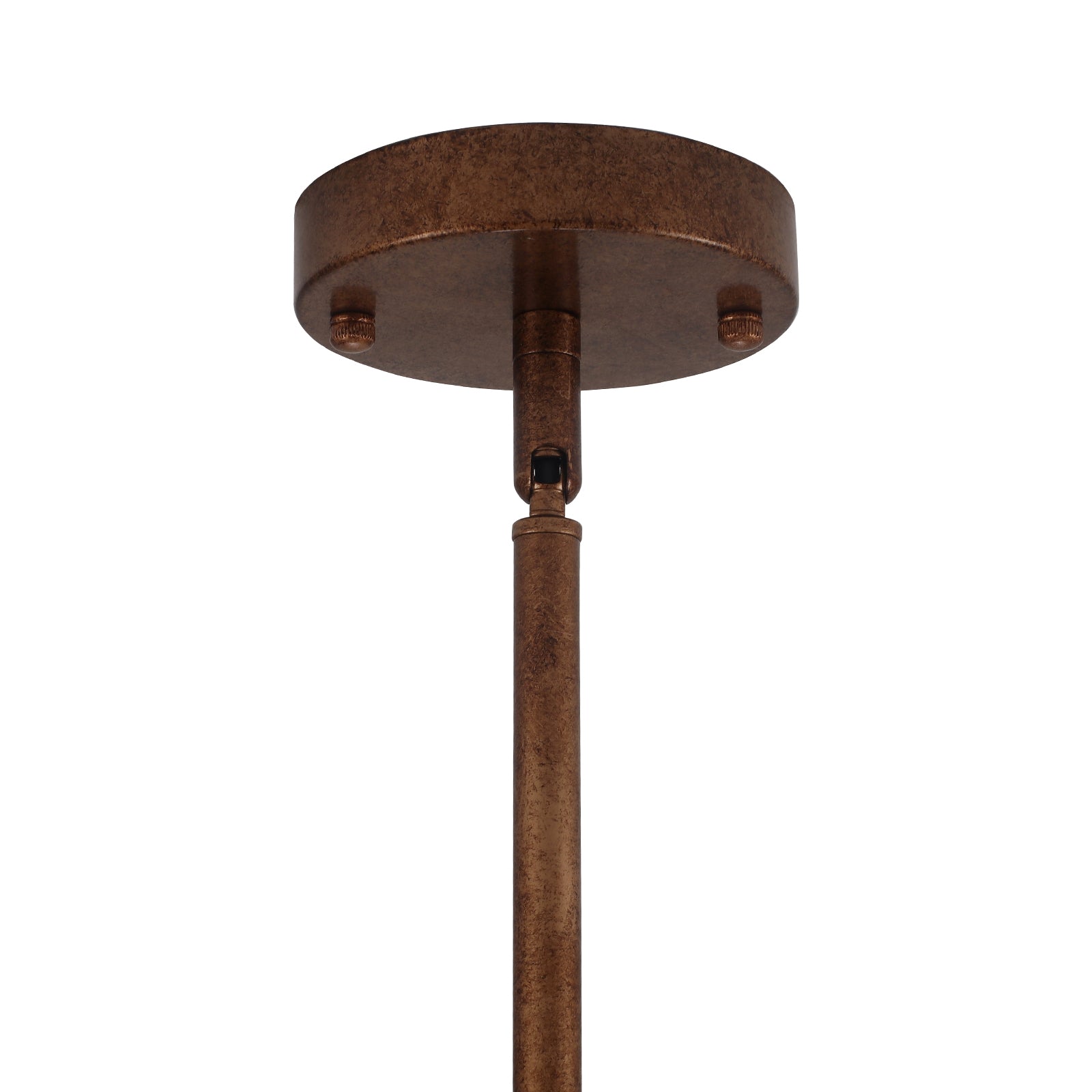 Glowlings 6-flammiger Vintage-Kronleuchter mit 61 cm breitem, rostfarbenem Zweig und Kristall