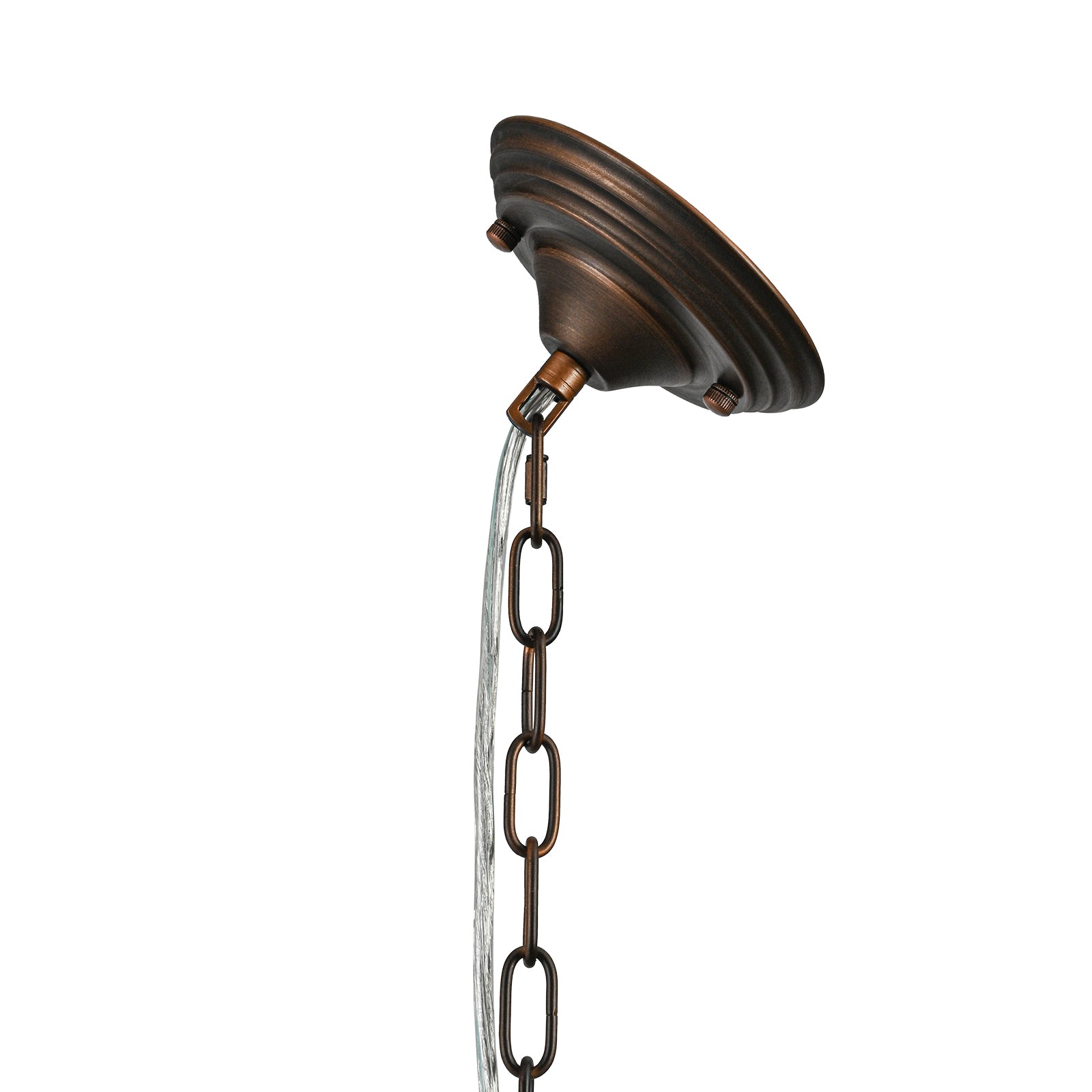 Glowlings 8-flammiger Vintage-Kronleuchter mit großer, blumenförmiger Bronze und klarem Glas, 88,9 cm breit